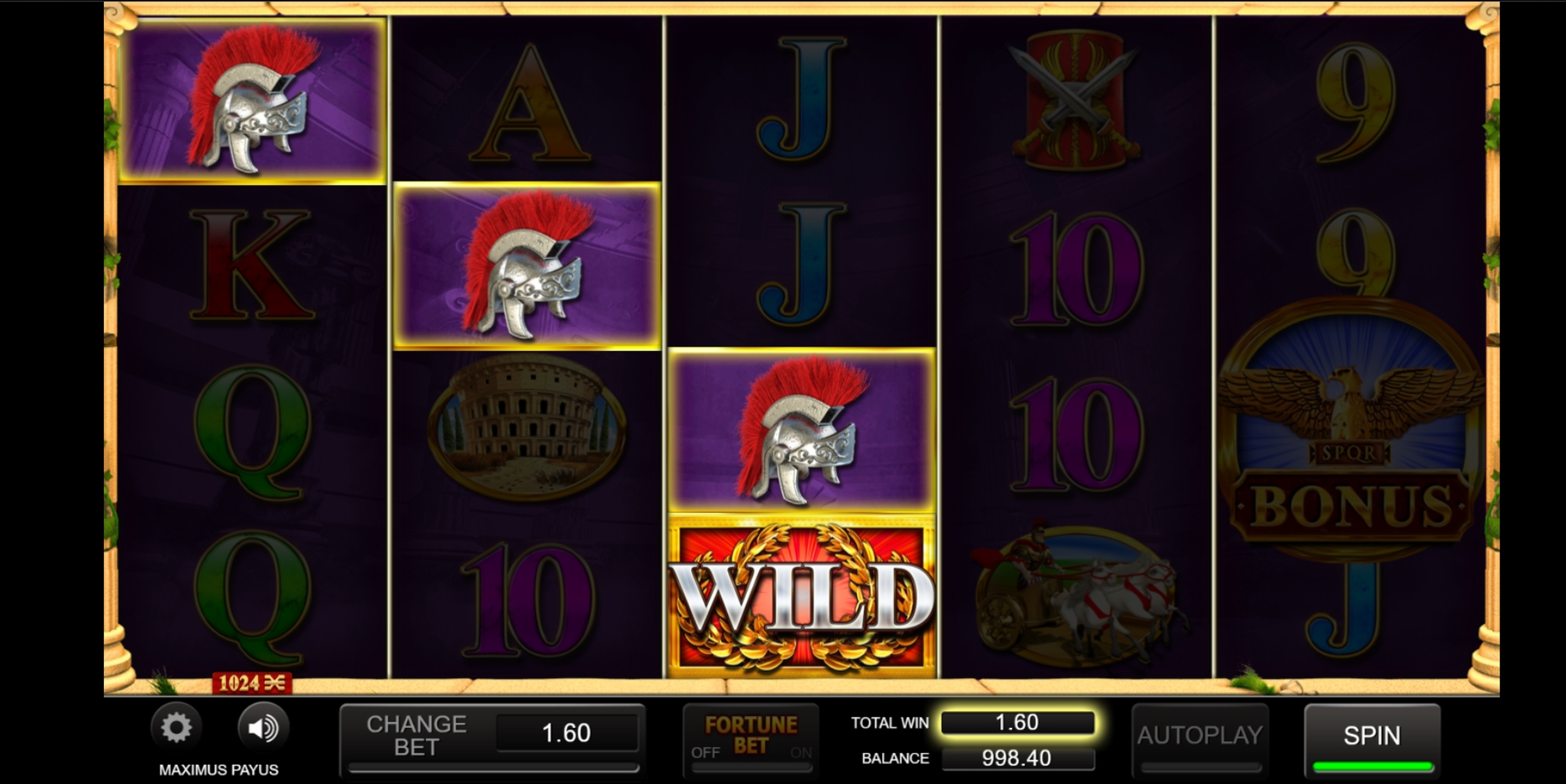 Win Money in Maximus Payus Free Slot Game by Inspired Gaming