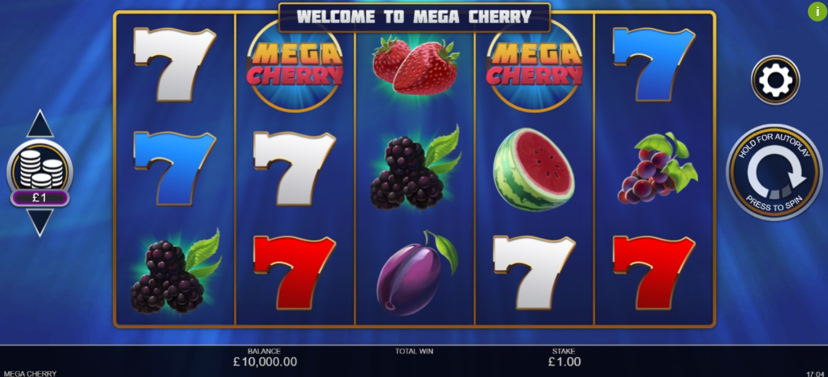 Reels in Mega Cherry Slot Game by Inspired Gaming