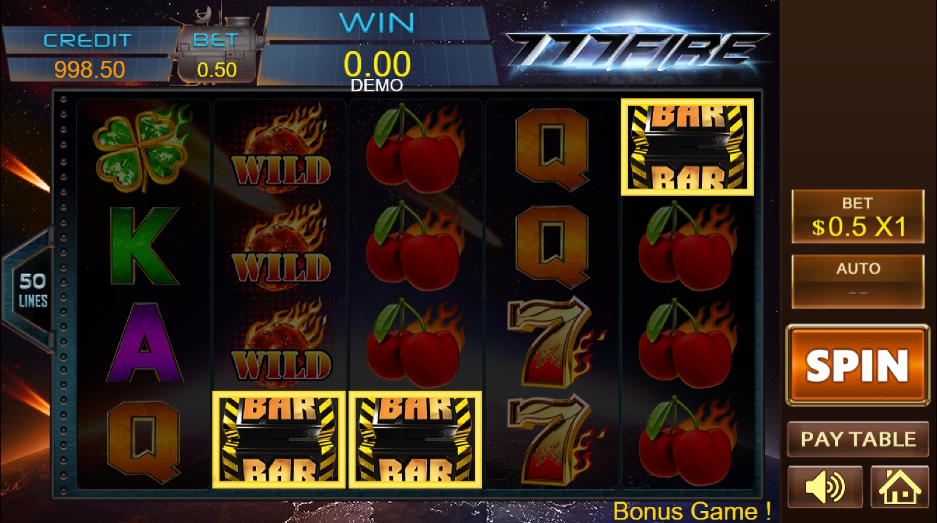 Win Money in 777 Fire Free Slot Game by PlayStar