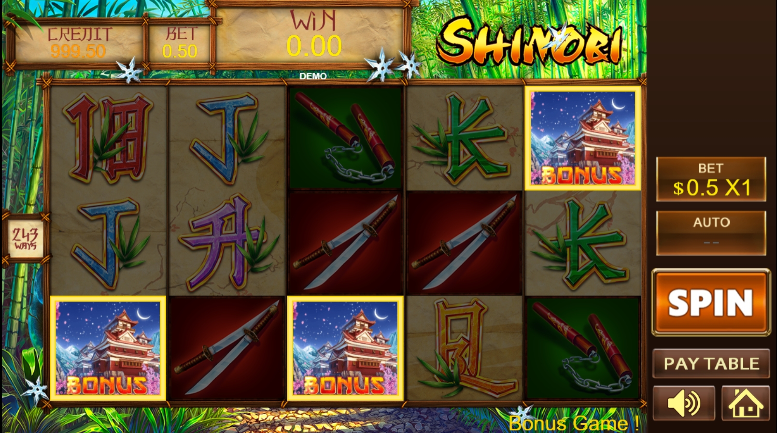 Win Money in SHINOBI Free Slot Game by PlayStar