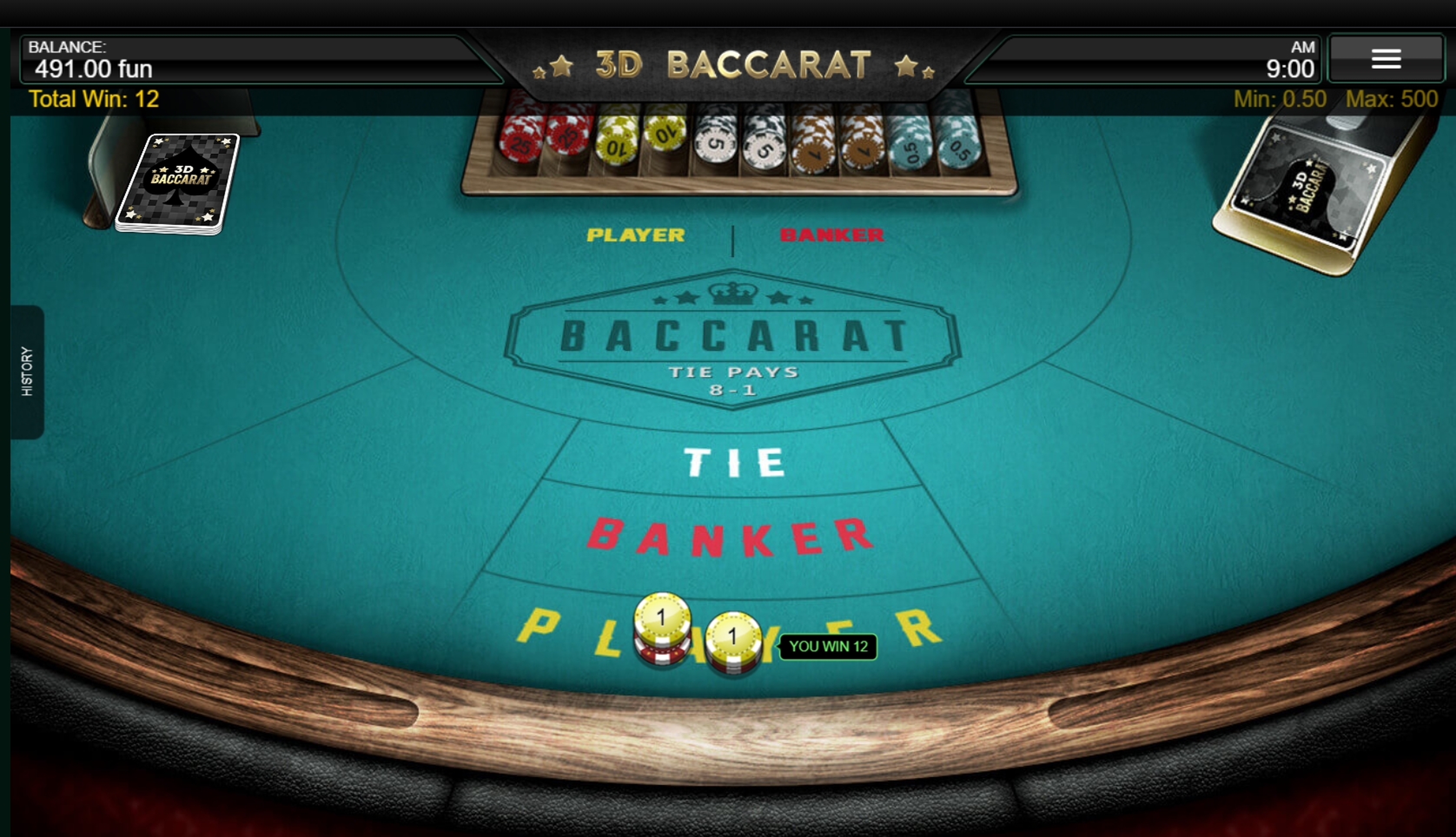 Win Money in 3D Baccarat Free Slot Game by Iron Dog Studios