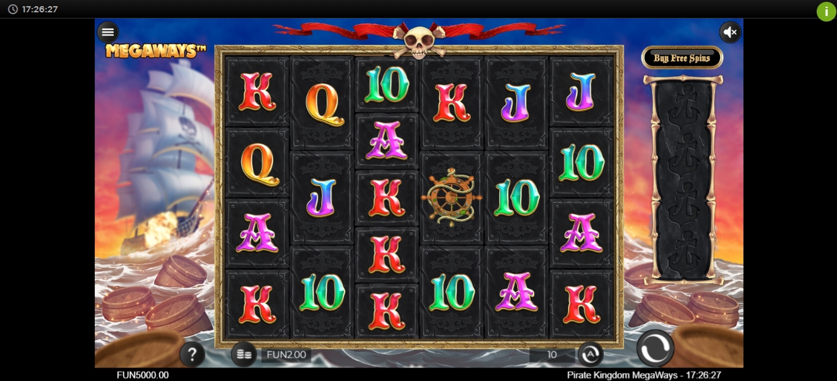 Reels in Pirate Kingdom Megaways Slot Game by Iron Dog Studios