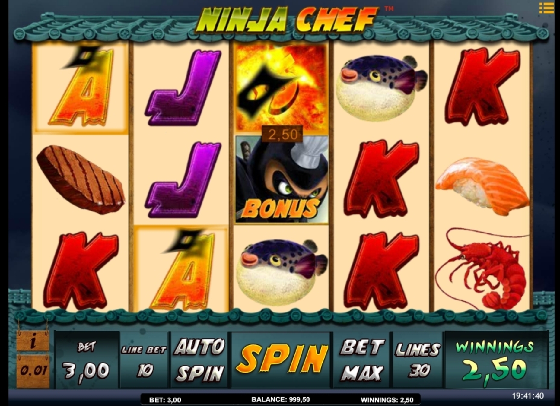 Win Money in Ninja Chef Free Slot Game by iSoftBet