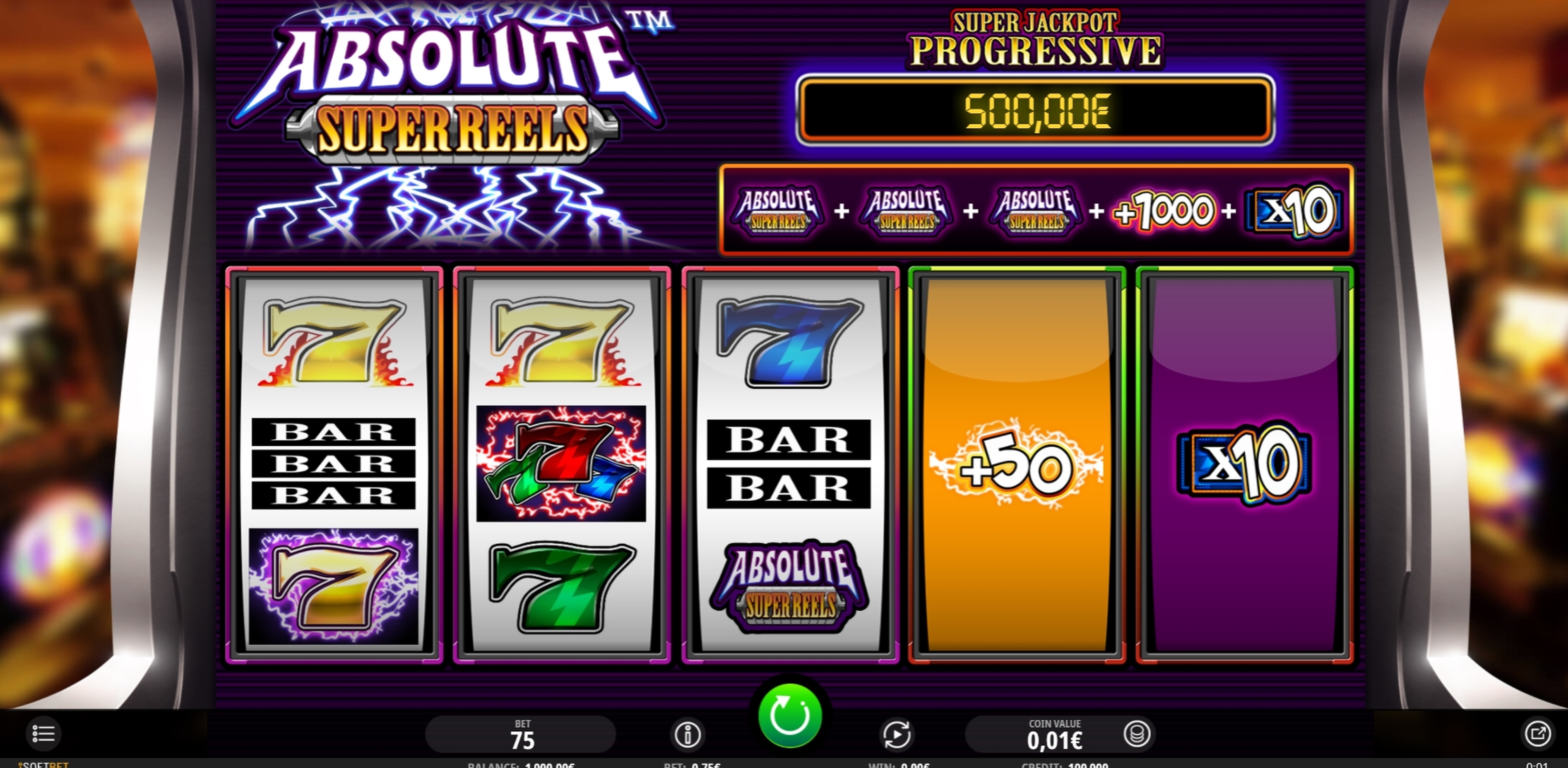 Reels in Super Multitimes Progressive Slot Game by iSoftBet