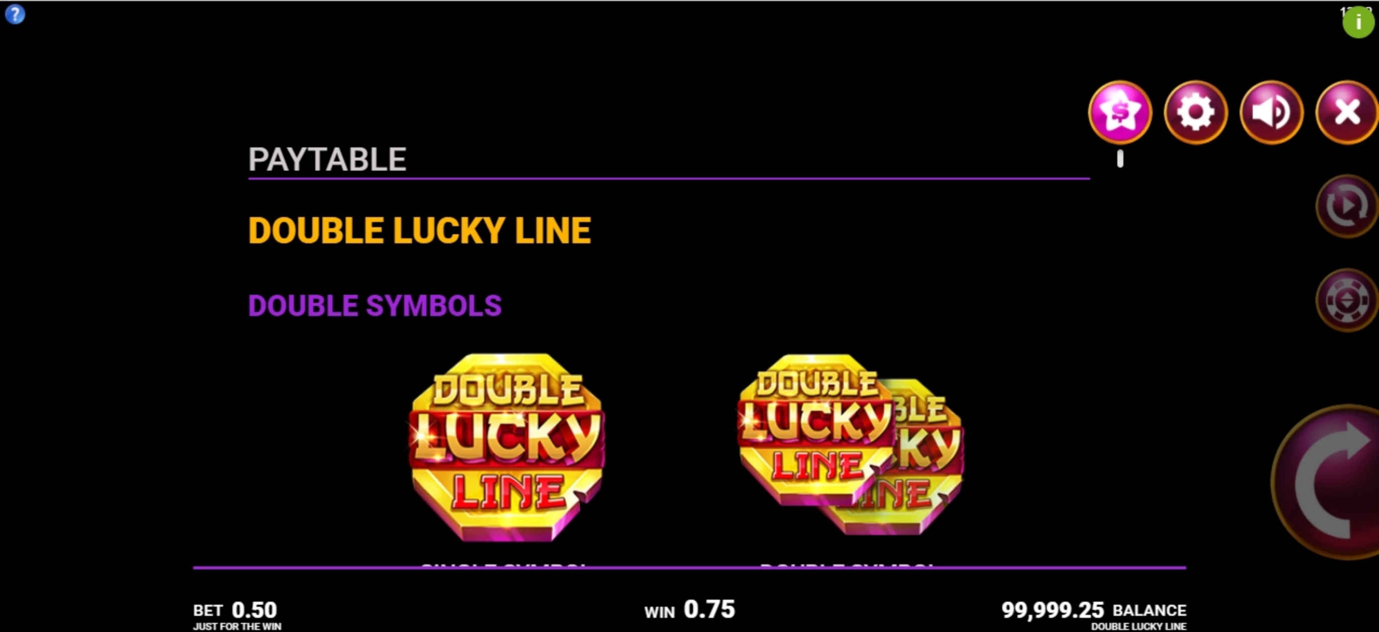 Info of Double Lucky Line Slot Game by Just For The Win