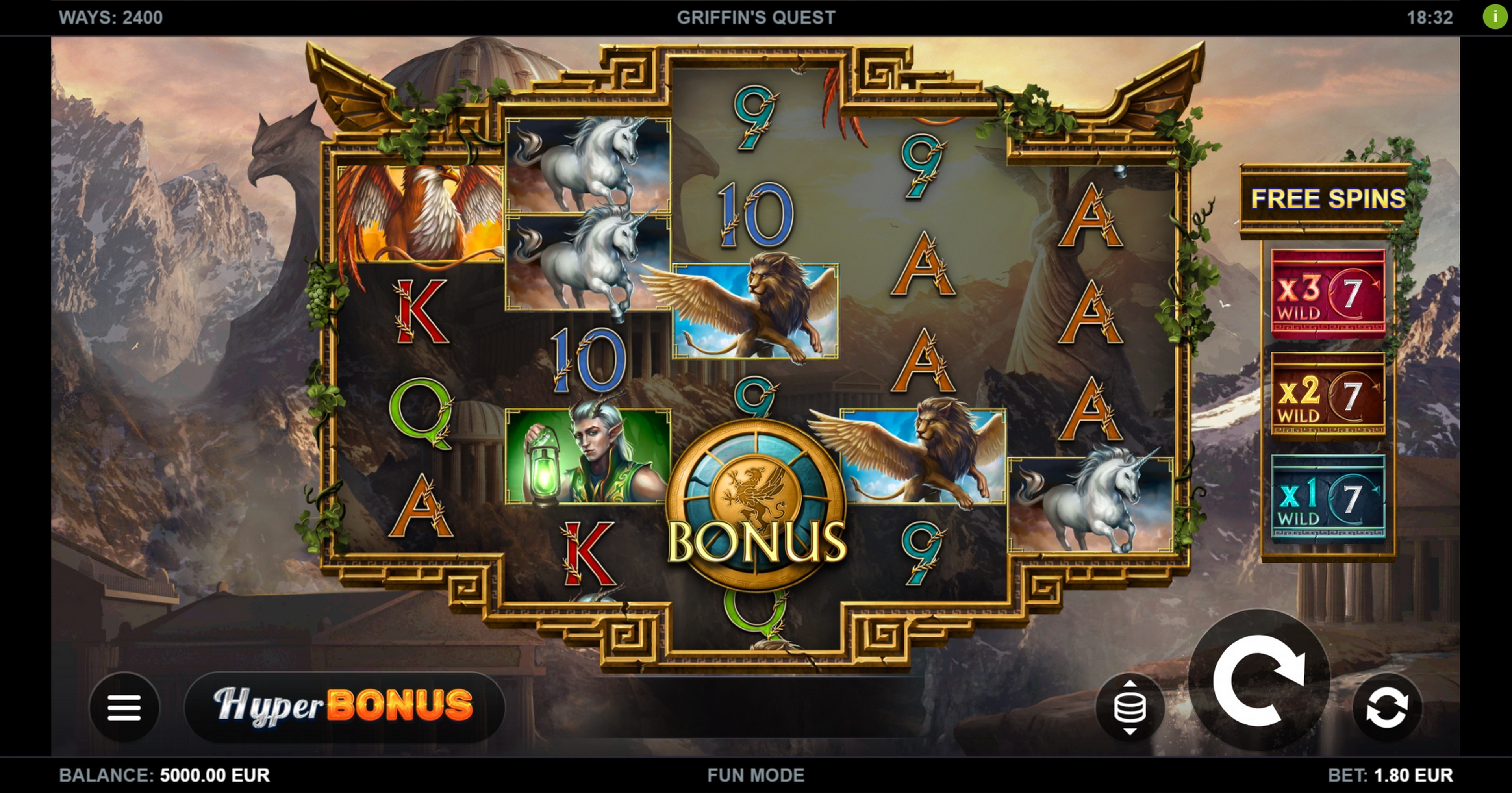 Reels in Griffins Quest Slot Game by Kalamba Games