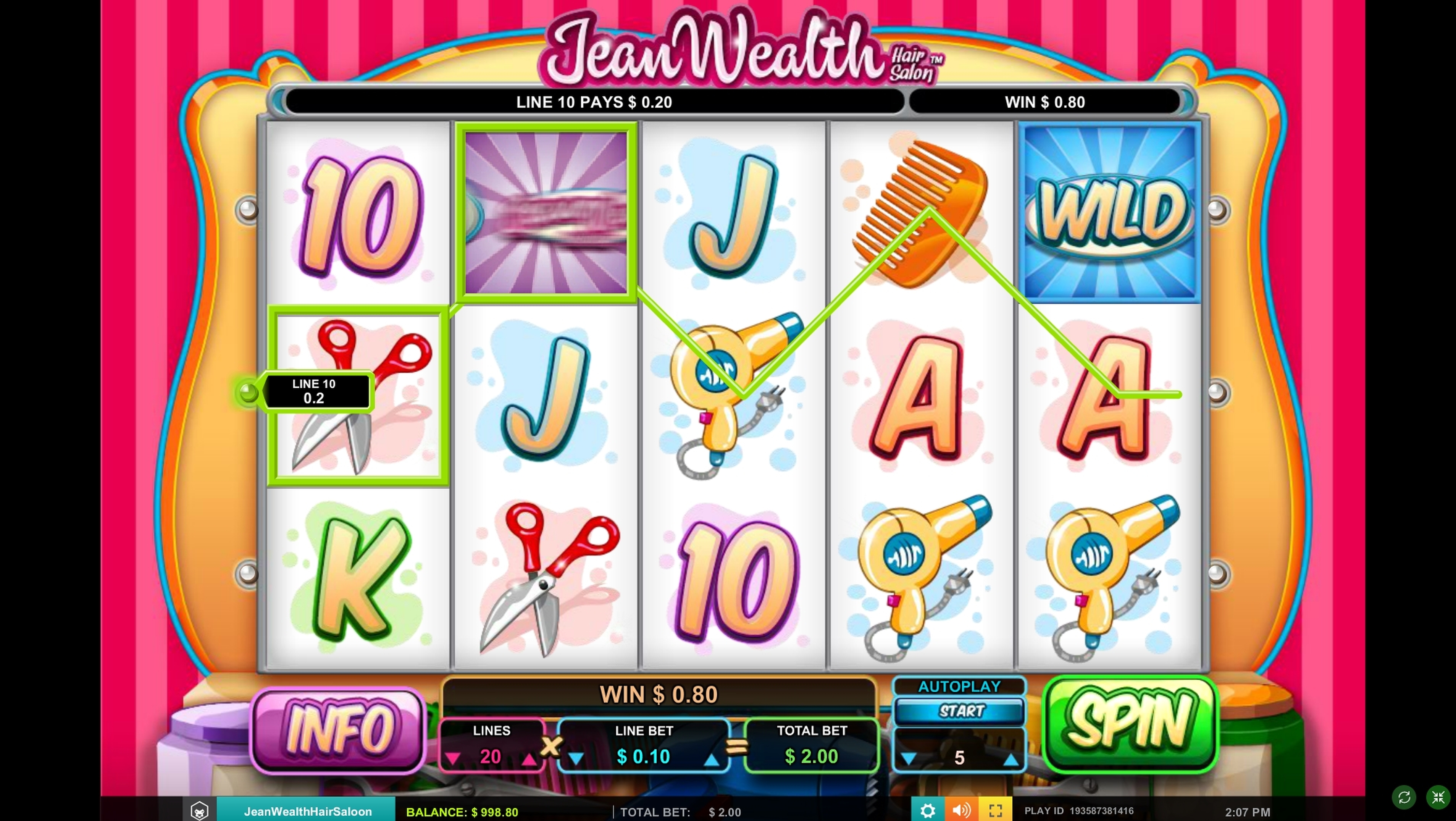 Win Money in Jean Wealth Free Slot Game by Leander Games