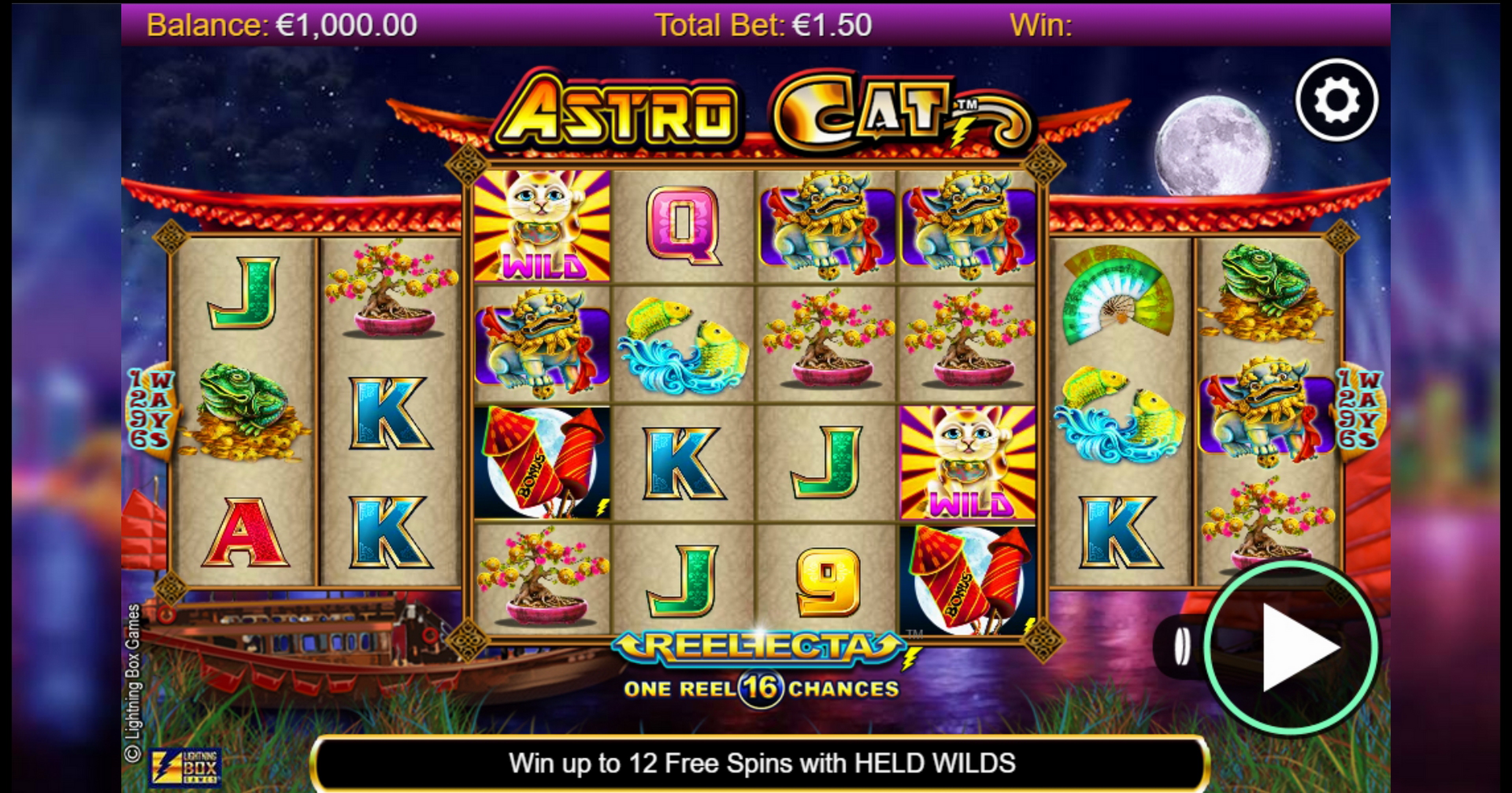 Reels in Astro Cat Slot Game by Lightning Box