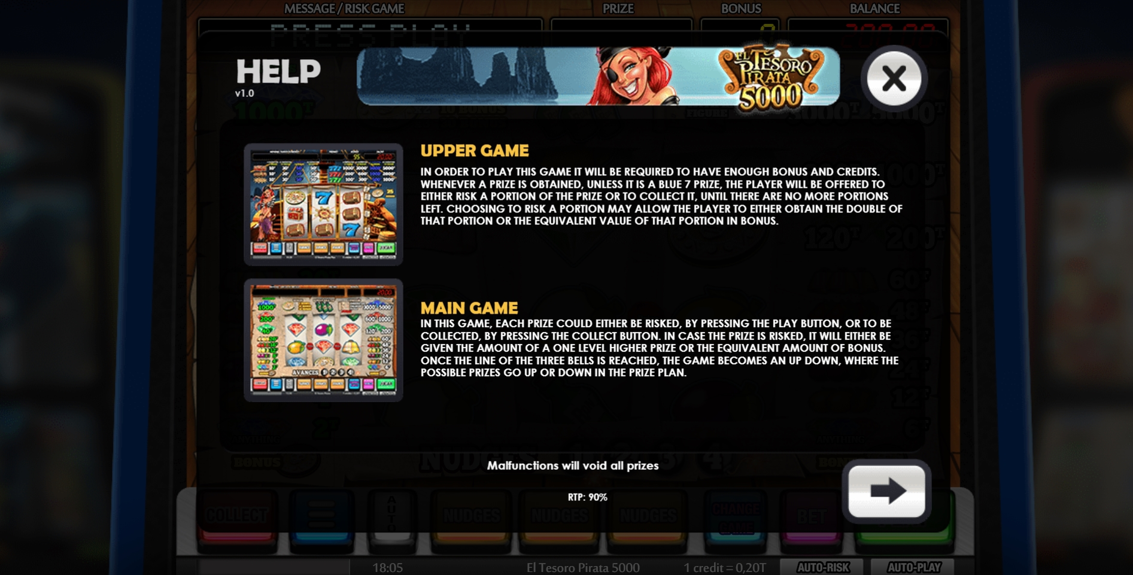 Info of El Tesoro Pirata 5000 Slot Game by MGA