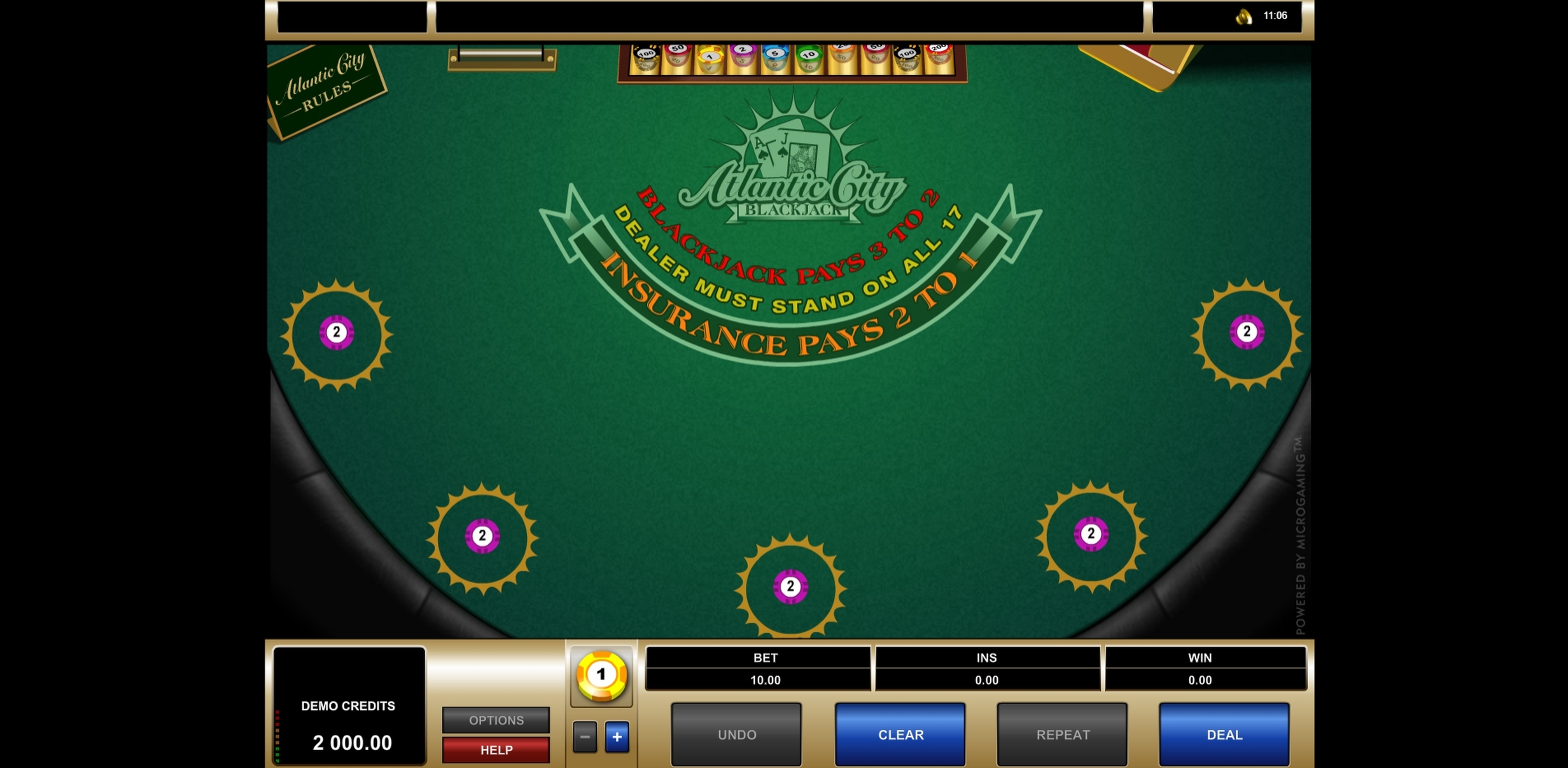 Reels in Atlantic City Blackjack MH Gold Slot Game by Microgaming