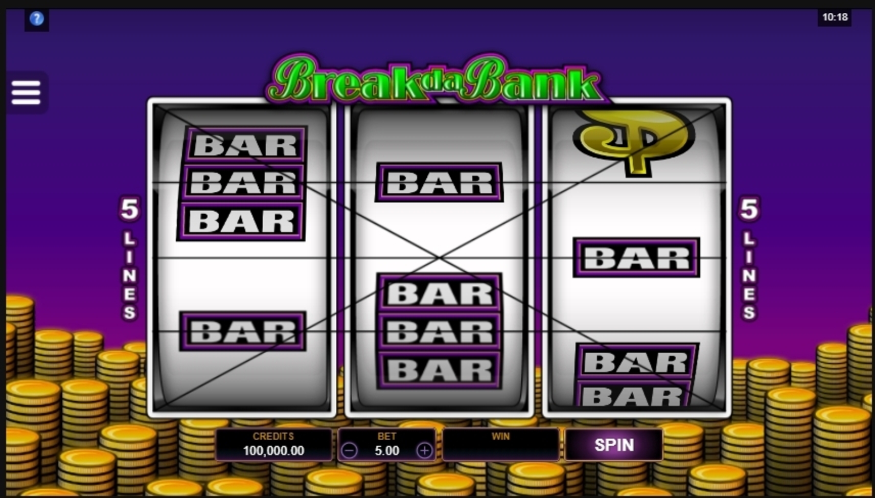 Reels in Break da Bank Slot Game by Microgaming