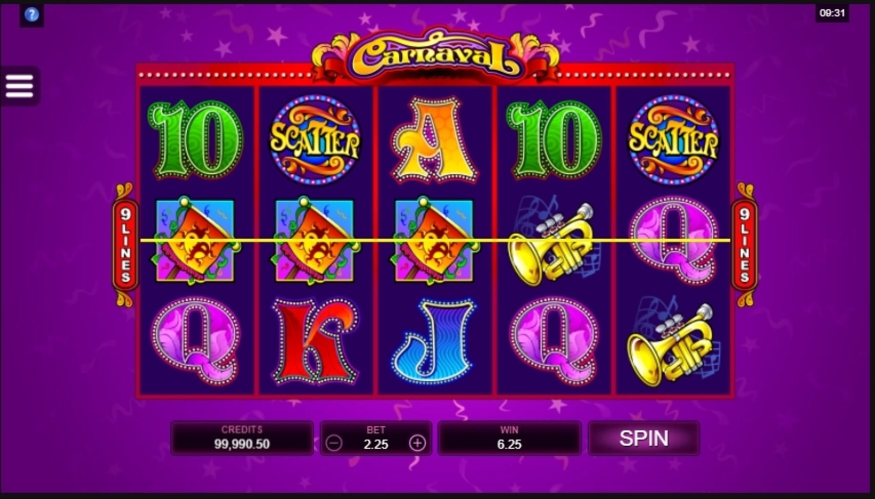 Win Money in Carnaval Free Slot Game by Microgaming