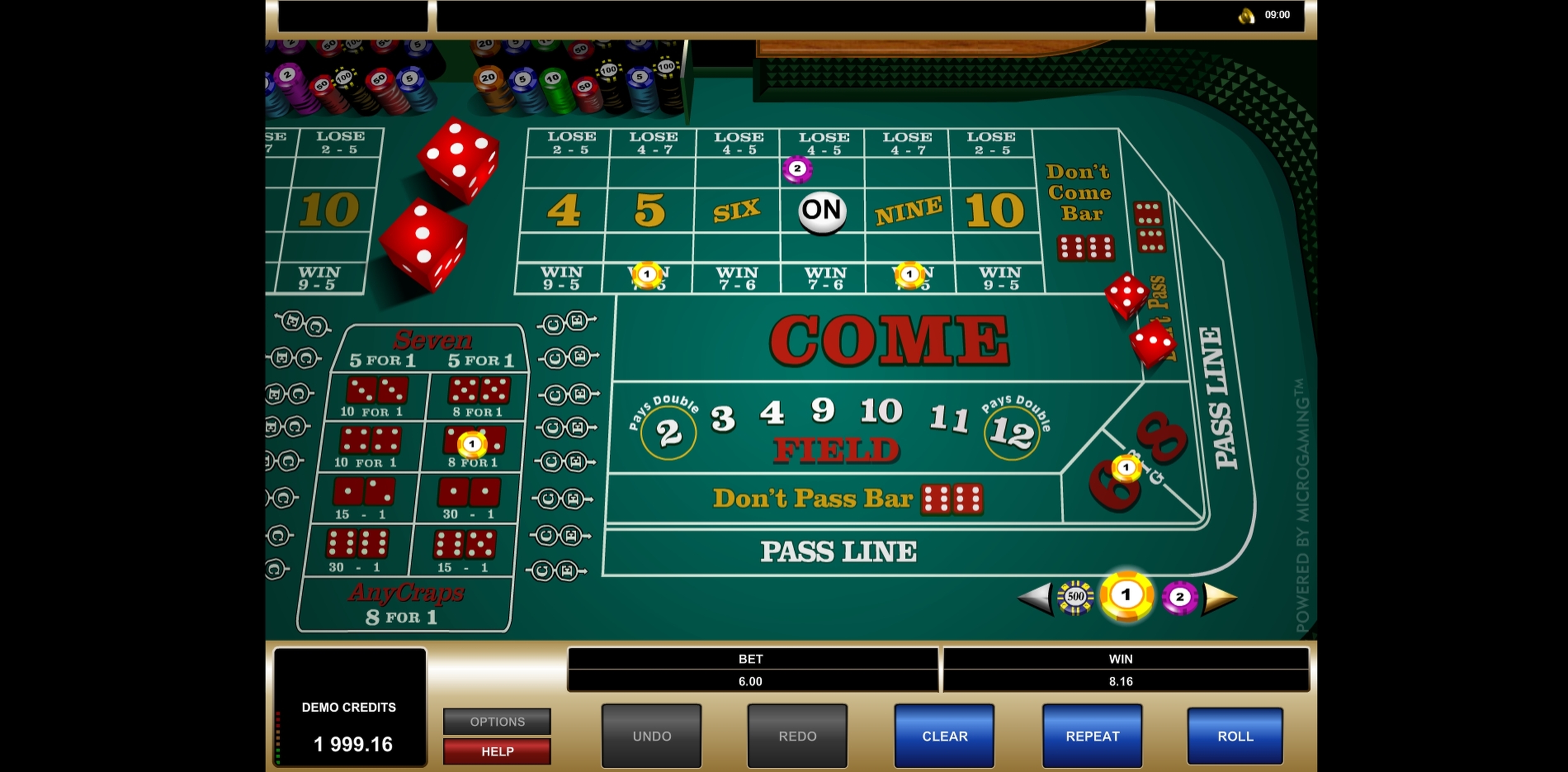 Win Money in Craps Free Slot Game by Microgaming