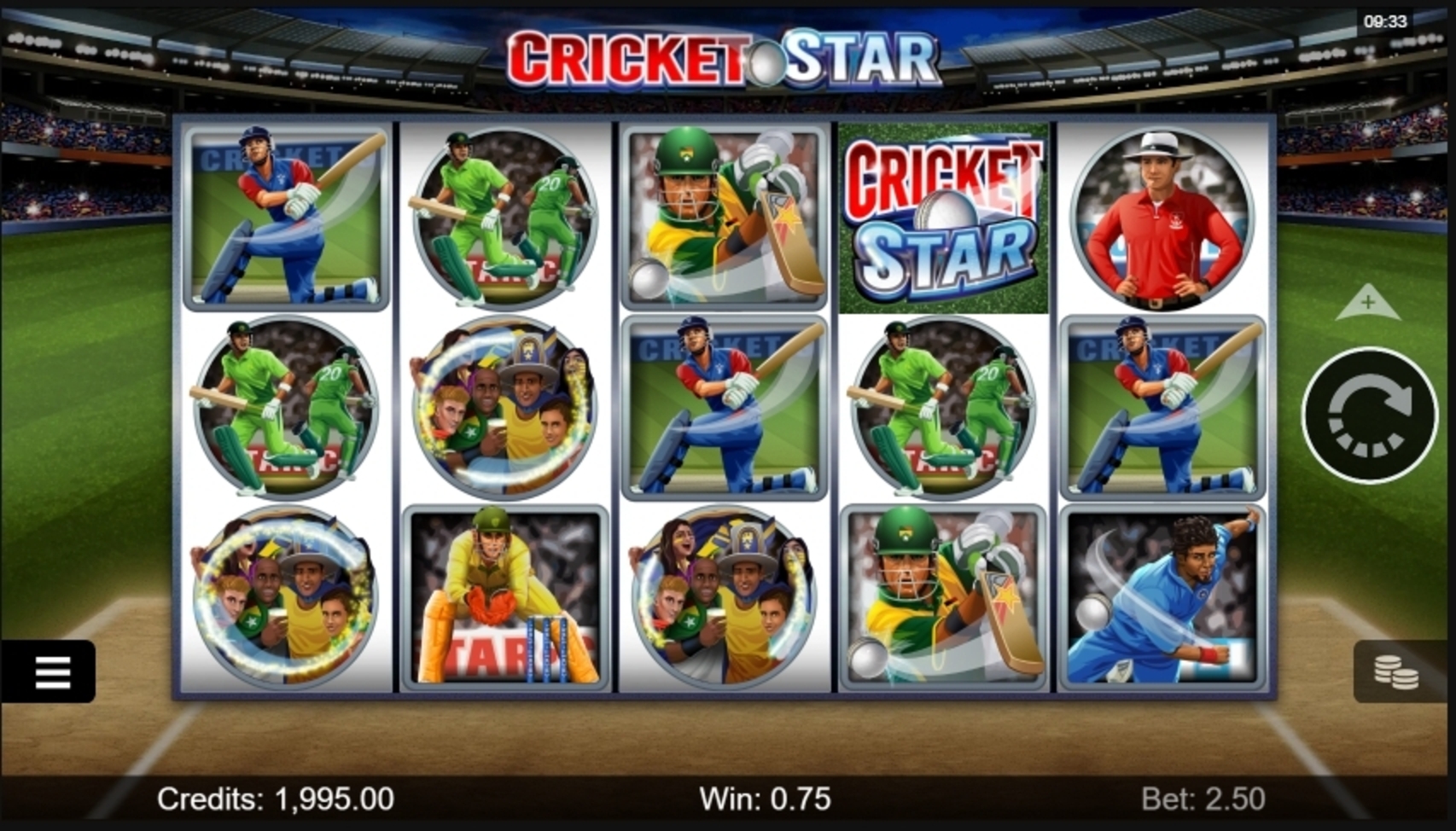 Win Money in Cricket Star Free Slot Game by Microgaming