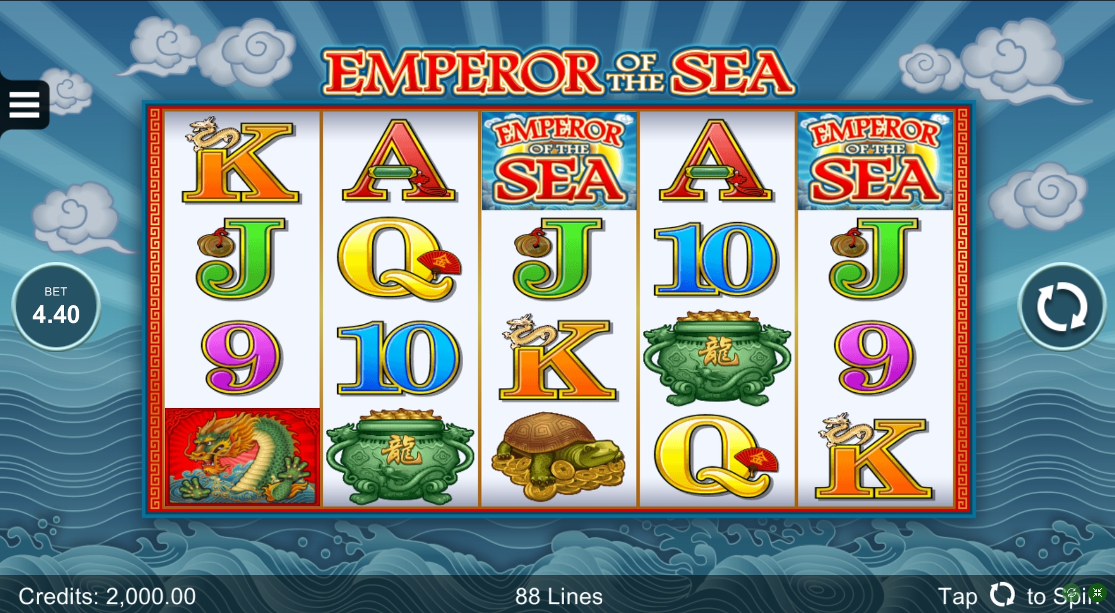 Reels in Emperor of the Sea Slot Game by Microgaming