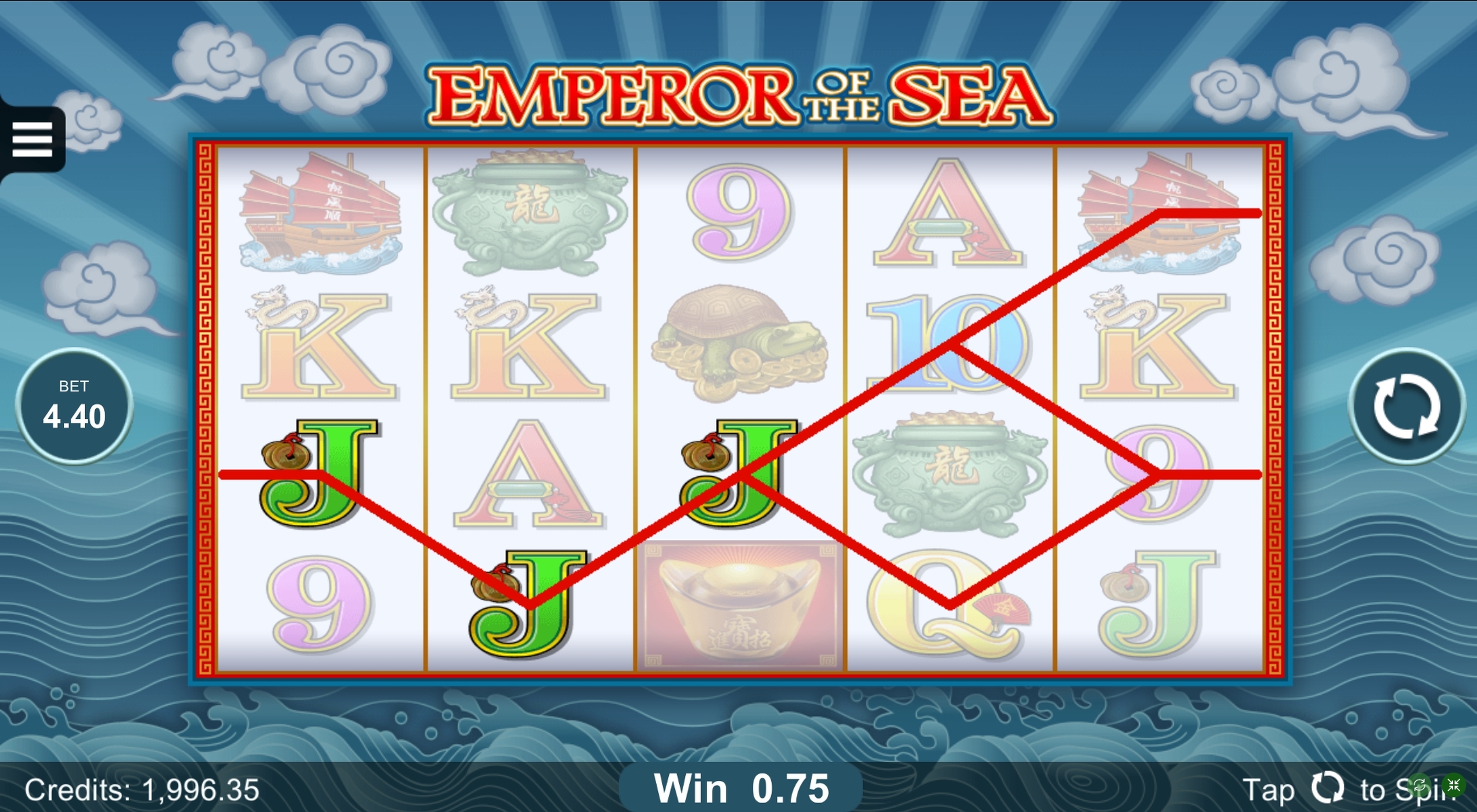 Win Money in Emperor of the Sea Free Slot Game by Microgaming