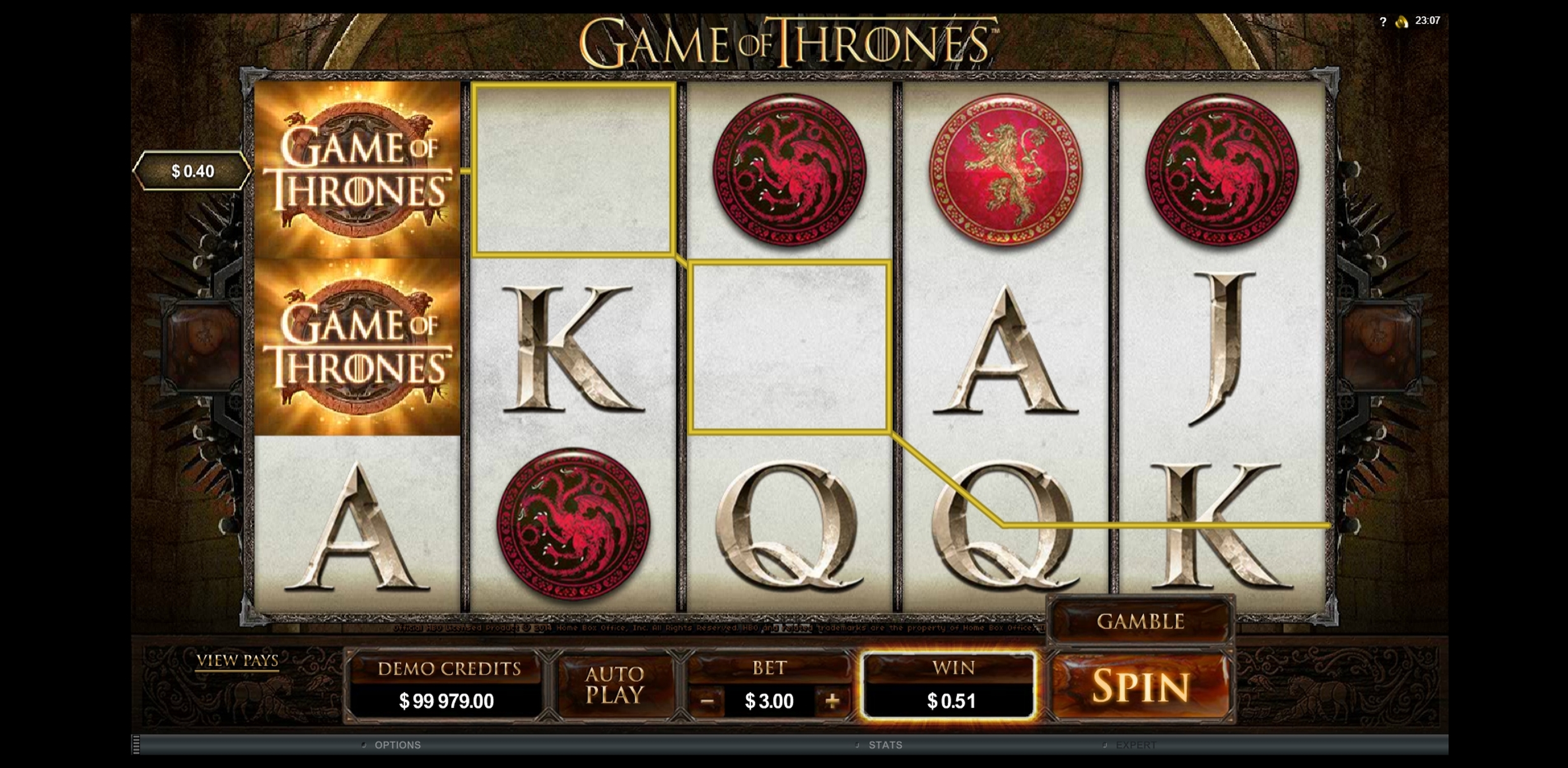 Win Money in Game of Thrones 15 lines Free Slot Game by Microgaming
