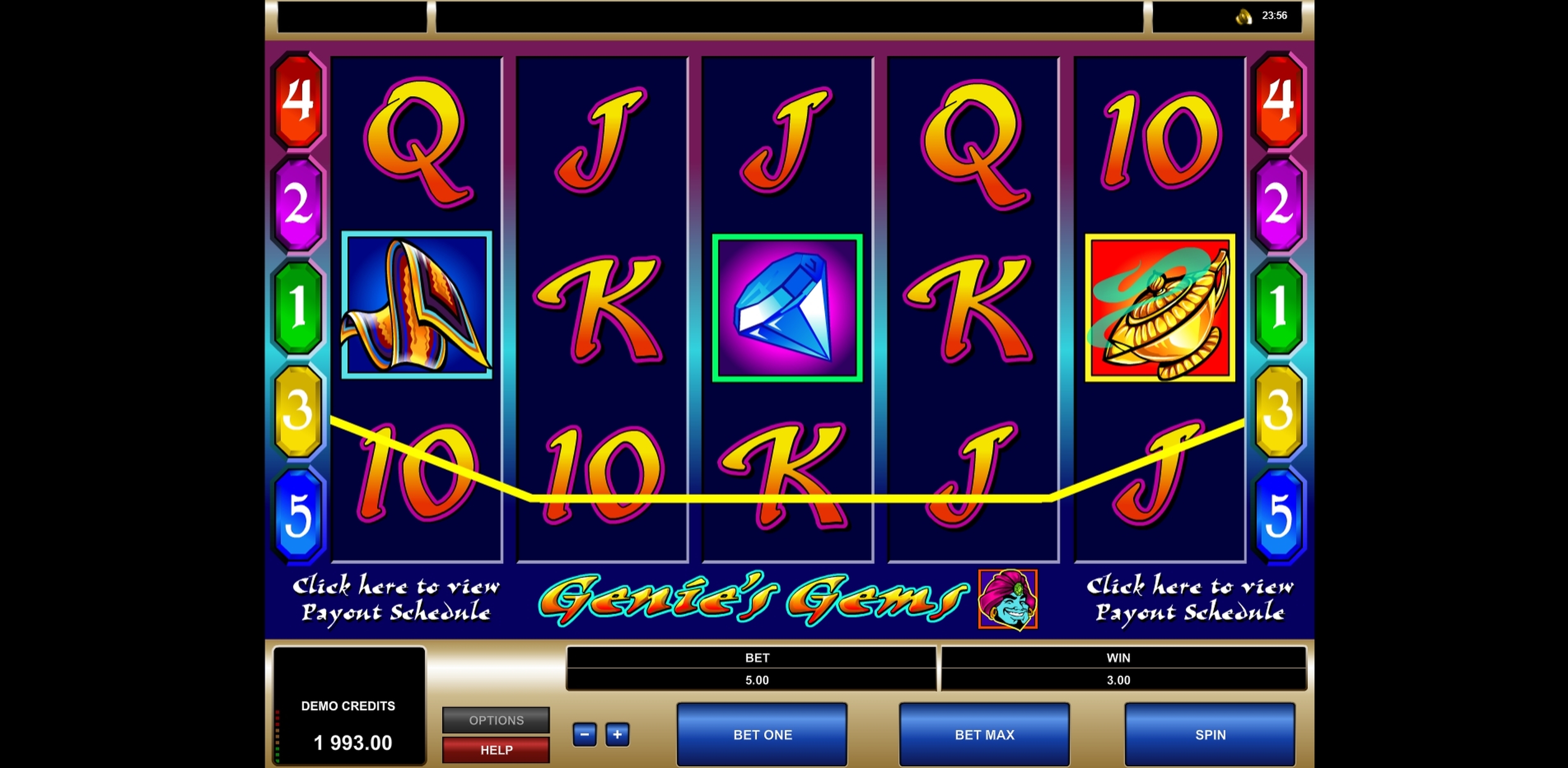 Win Money in Genie's Gems Free Slot Game by Microgaming