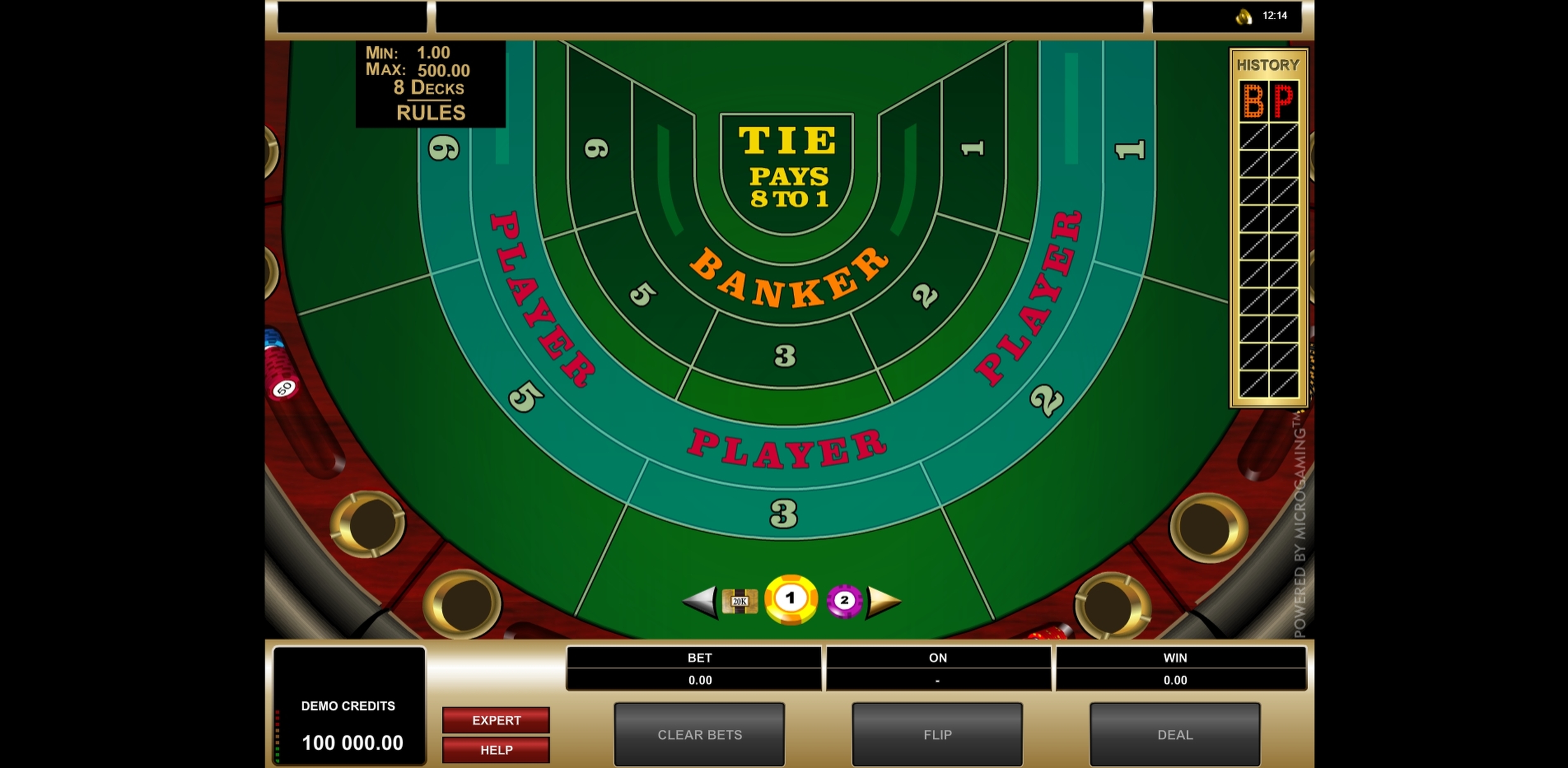 Reels in High Limit Baccarat Slot Game by Microgaming