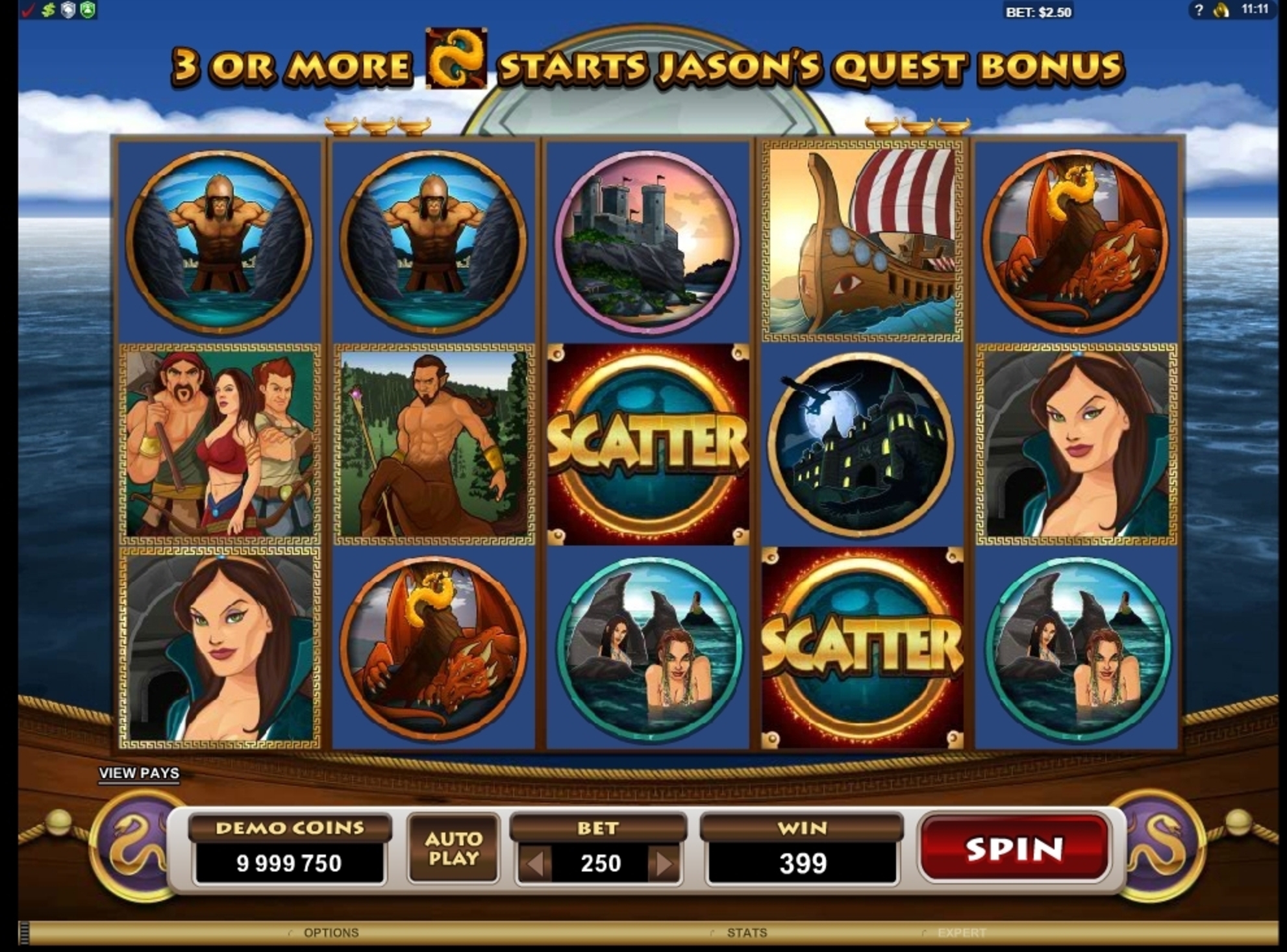 Win Money in Jason And The Golden Fleece Free Slot Game by Microgaming