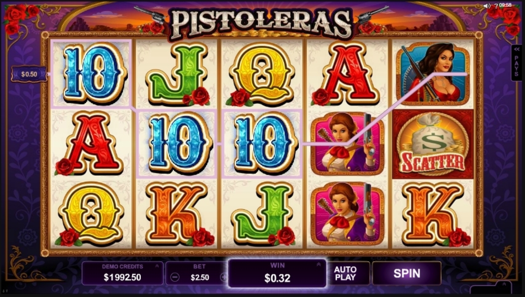 Win Money in Pistoleras Free Slot Game by Microgaming
