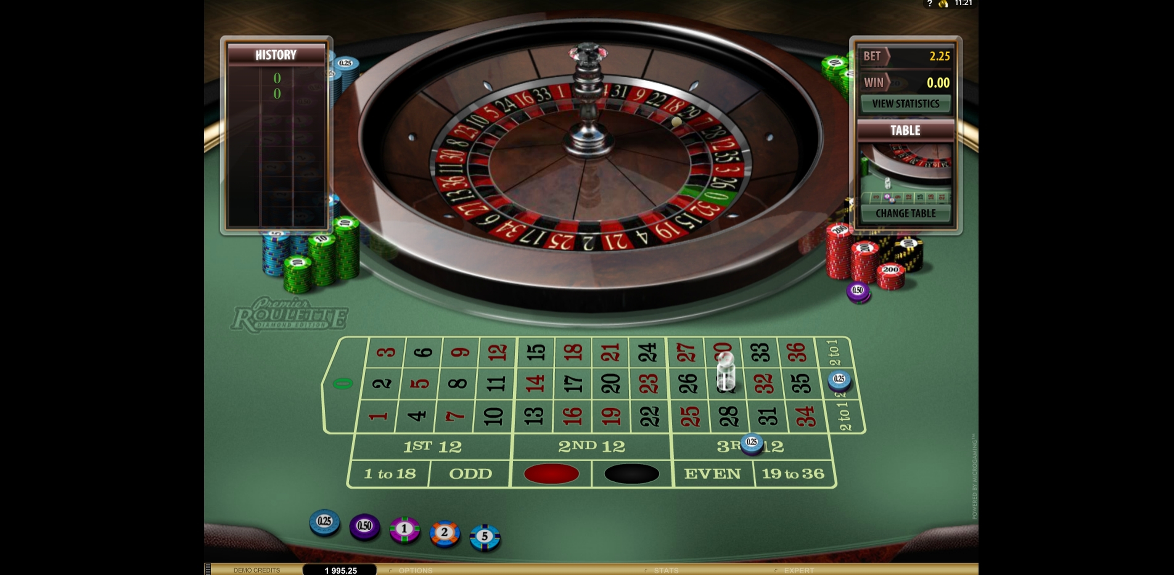 Win Money in Premier Roulette Diamond Edition Free Slot Game by Microgaming