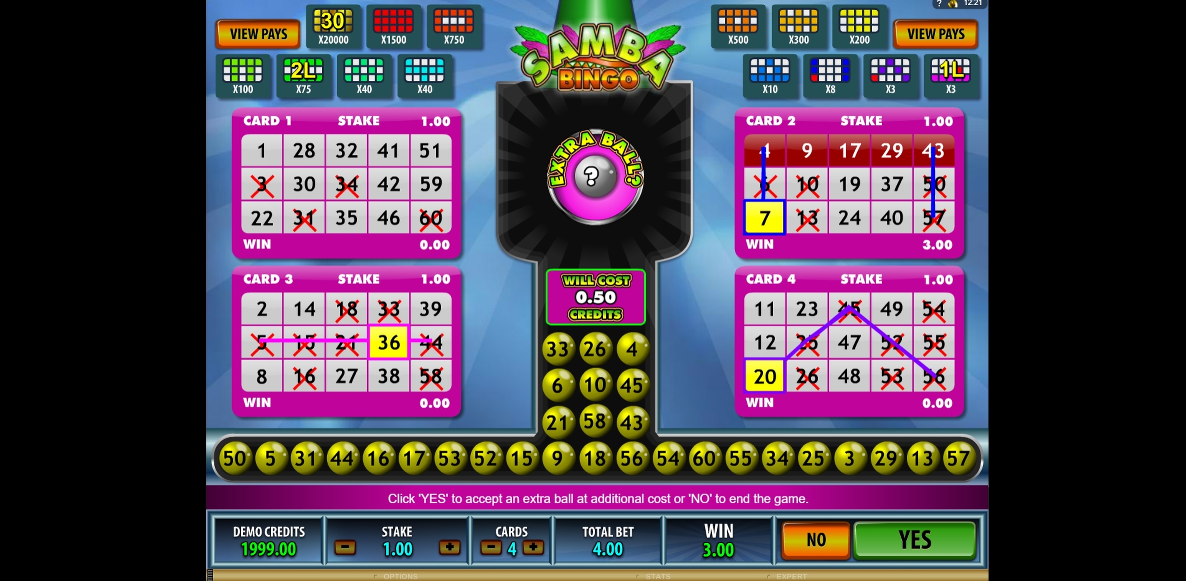 Win Money in Samba Bingo Free Slot Game by Microgaming