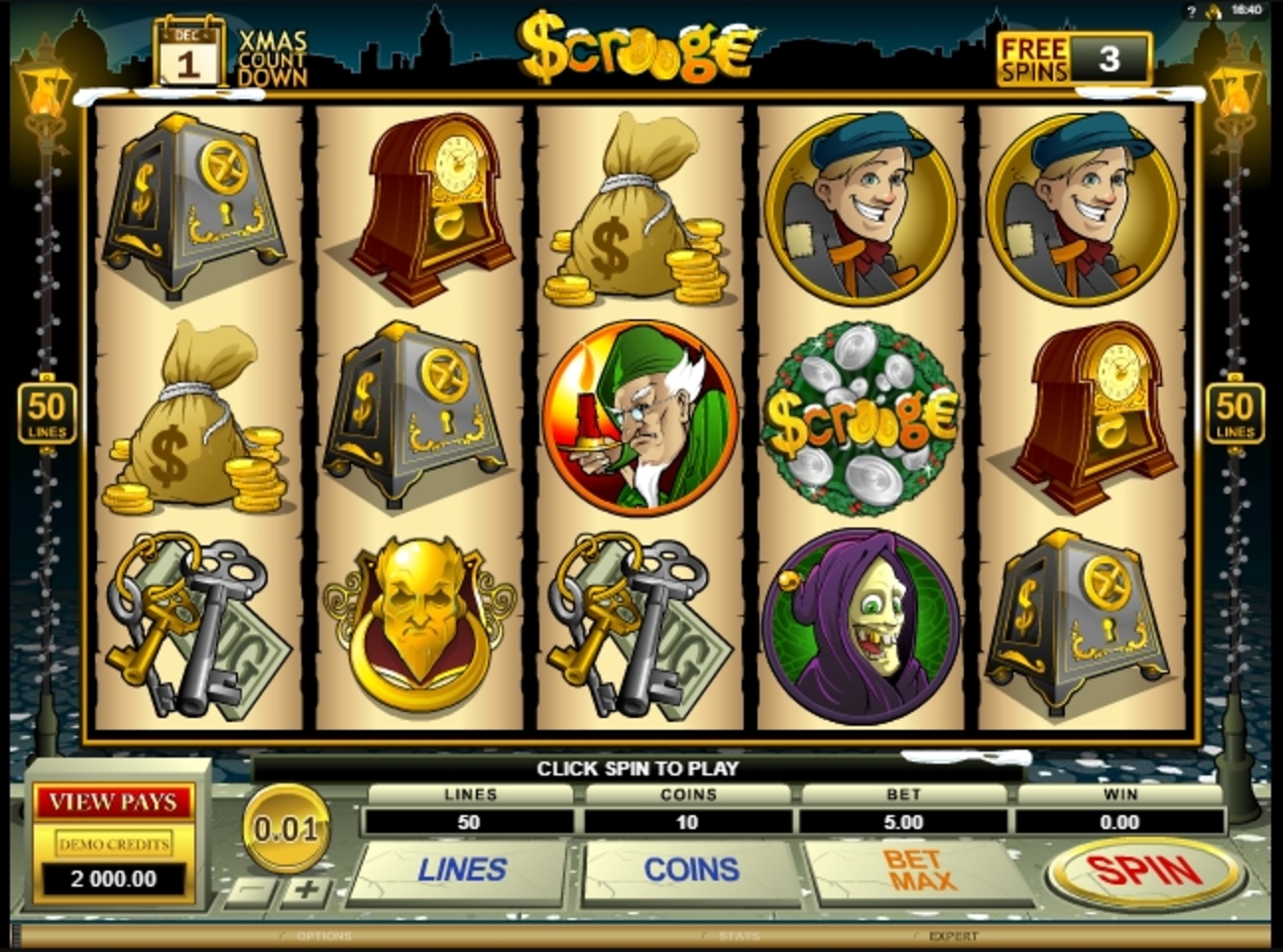 Reels in Scrooge Slot Game by Microgaming