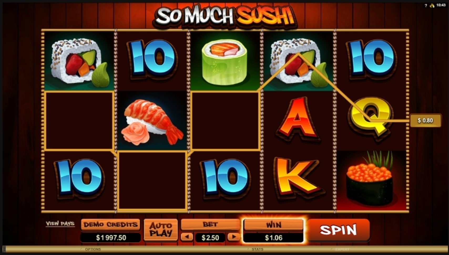Win Money in So Much Sushi Free Slot Game by Microgaming