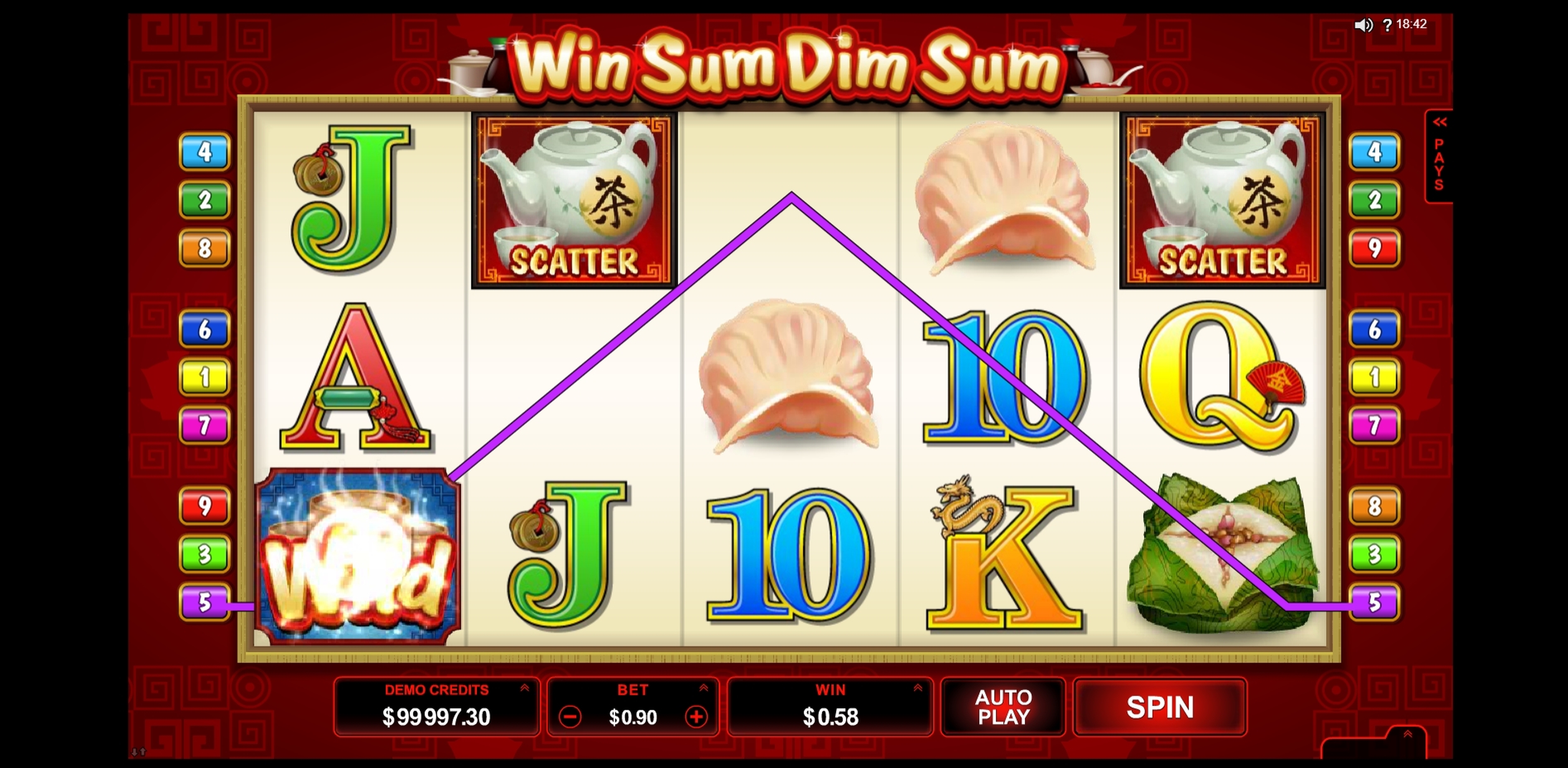 Win Money in Win Sum Dim Sum Free Slot Game by Microgaming