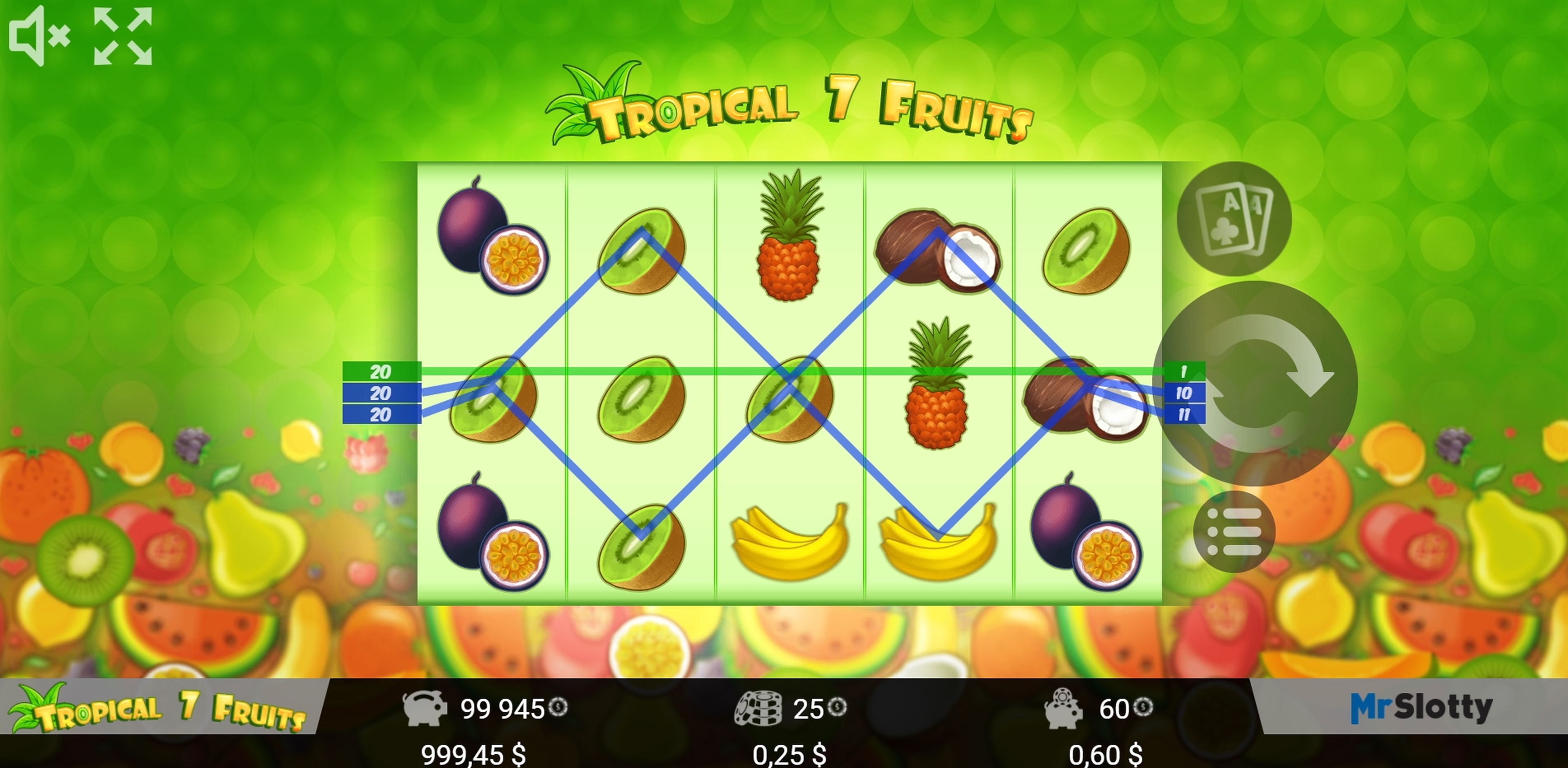 Win Money in Tropical7Fruits Free Slot Game by Mr Slotty
