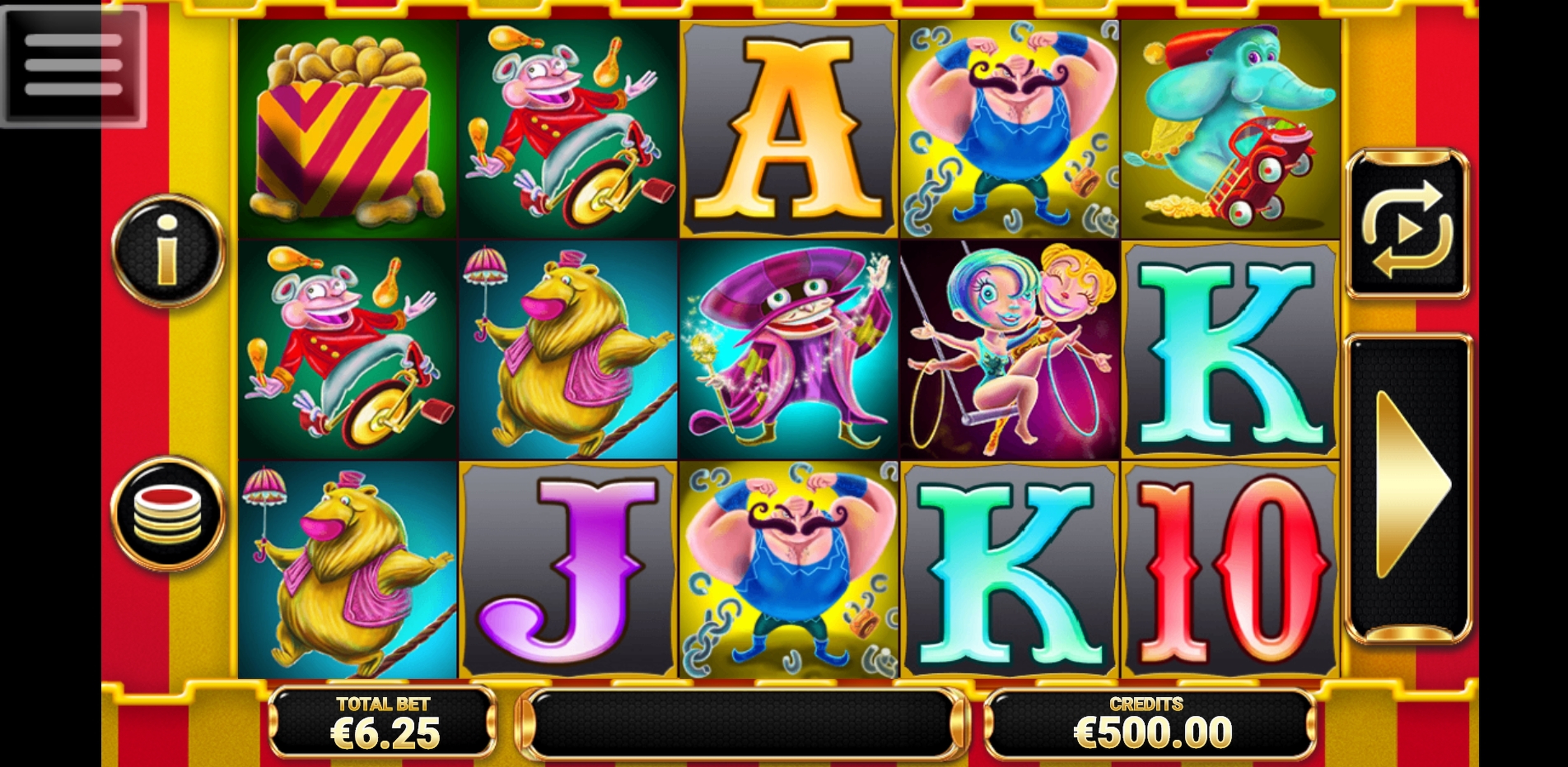 Reels in Big Top Circus Slot Game by Multislot