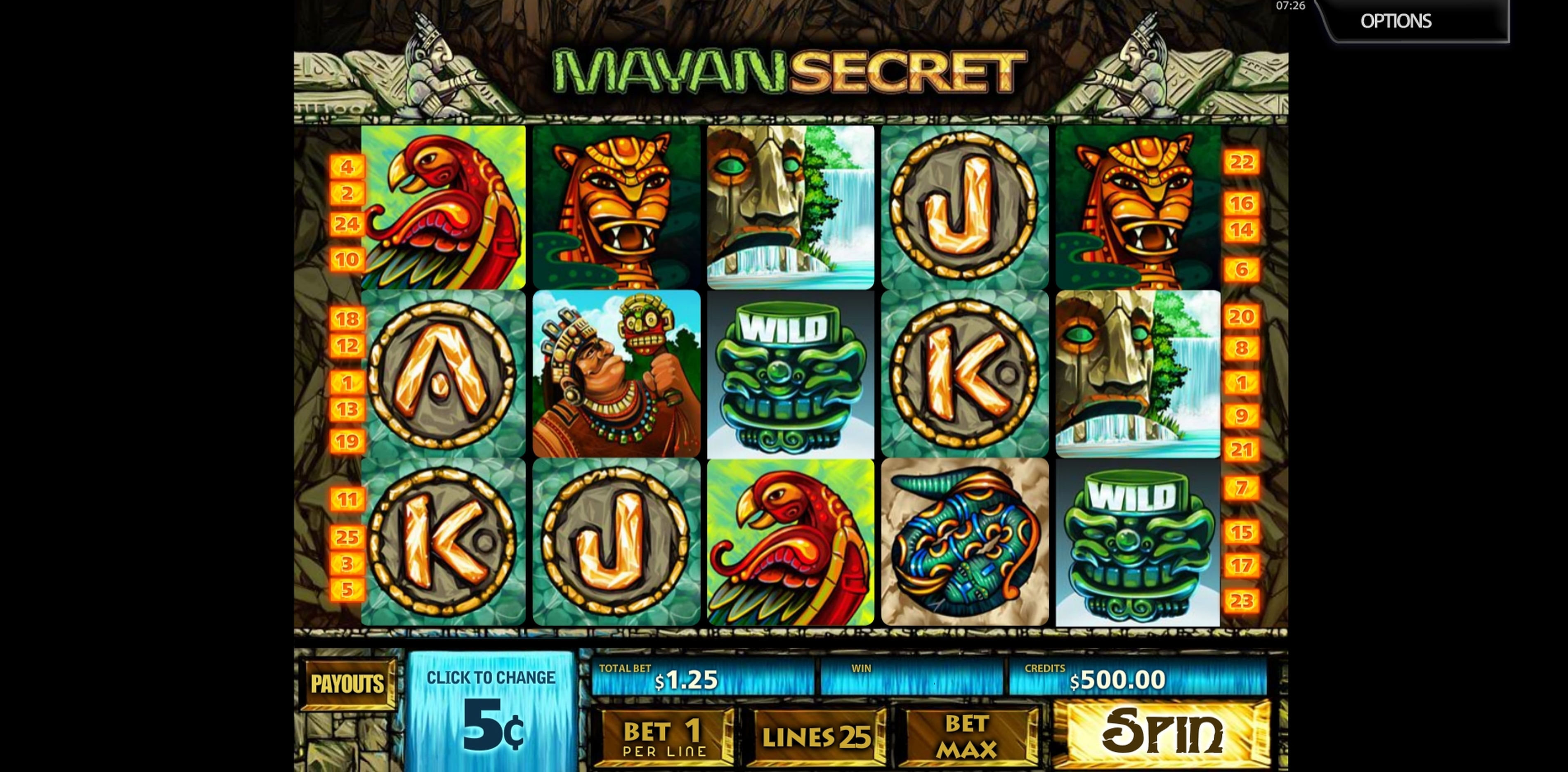 Reels in Mayan Secret Slot Game by Multislot