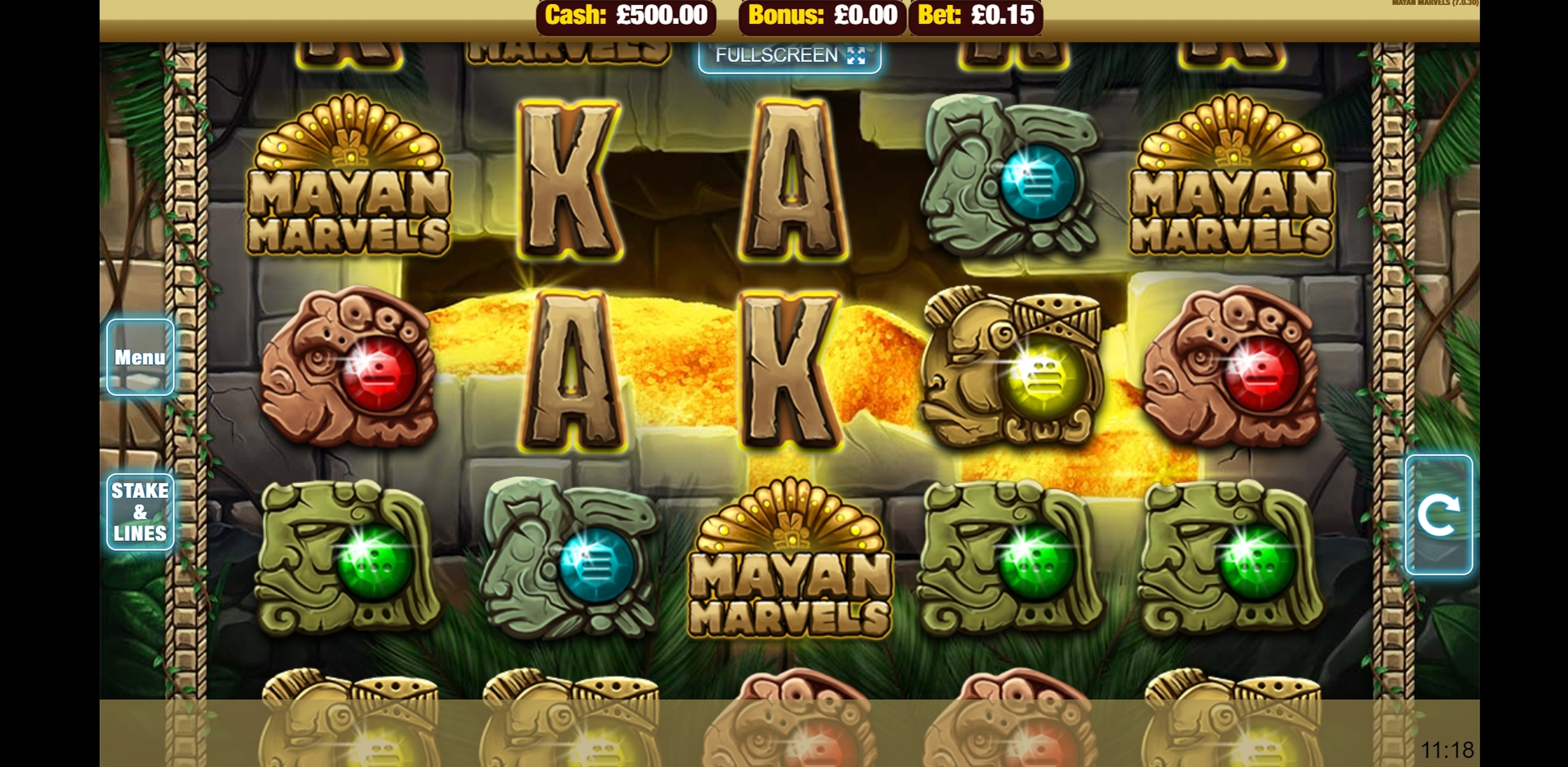 Reels in Mayan Marvels Slot Game by Nektan