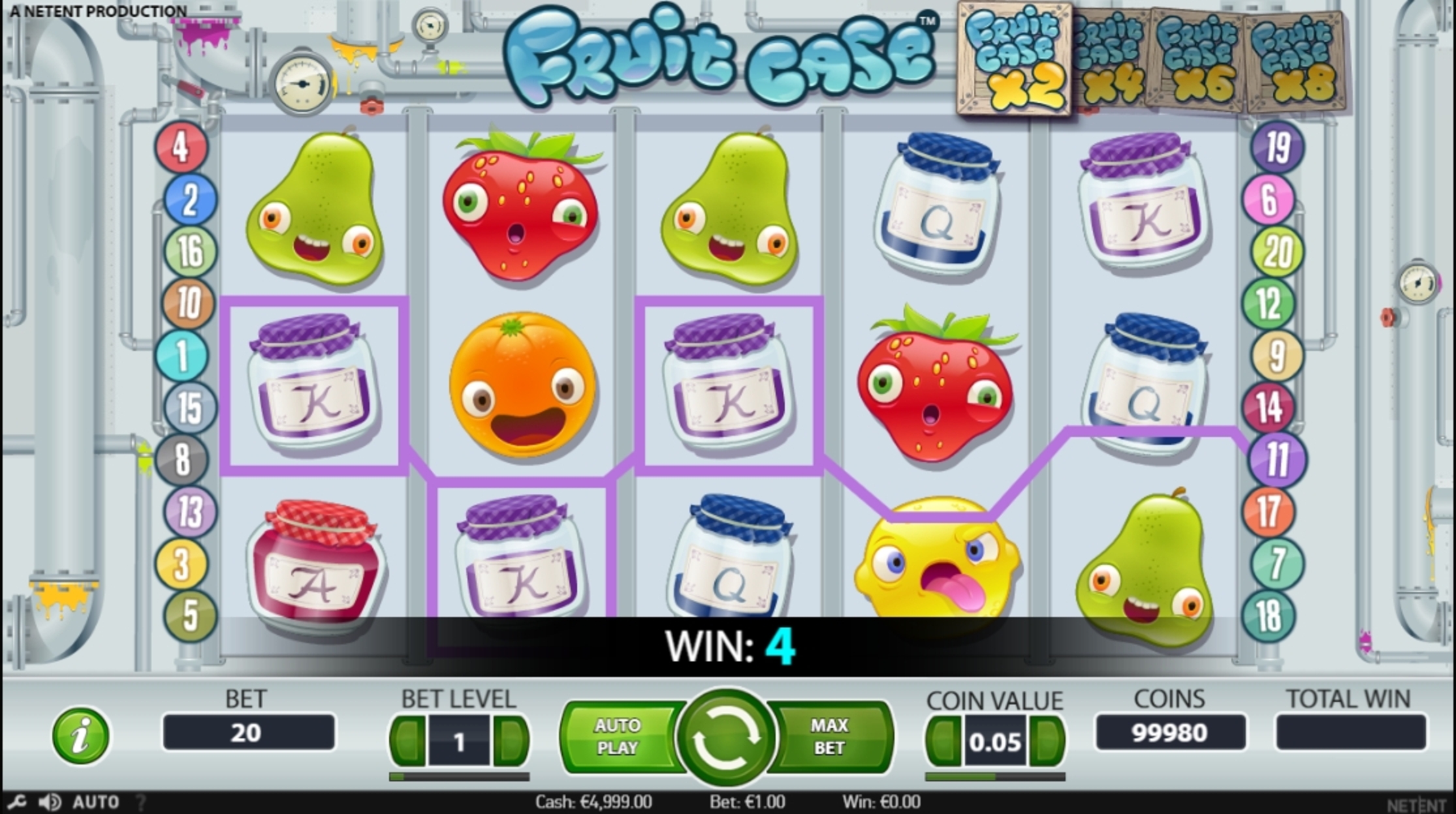 Win Money in Fruit Case Free Slot Game by NetEnt