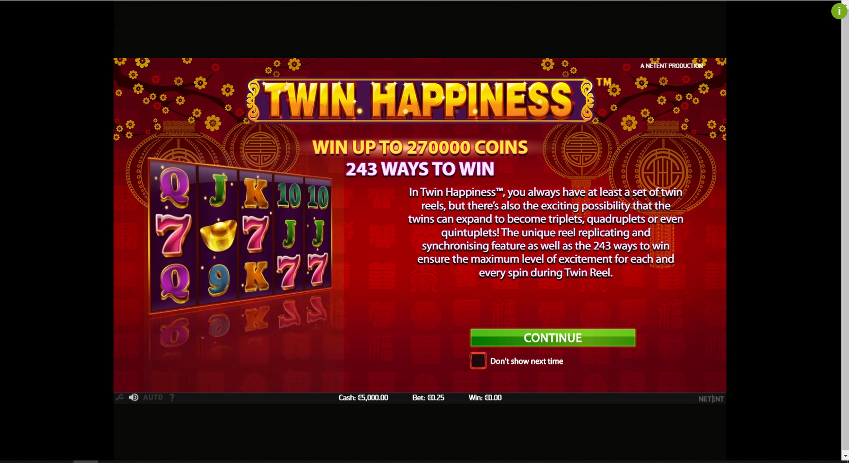 Play Twin Happiness Free Casino Slot Game by NetEnt