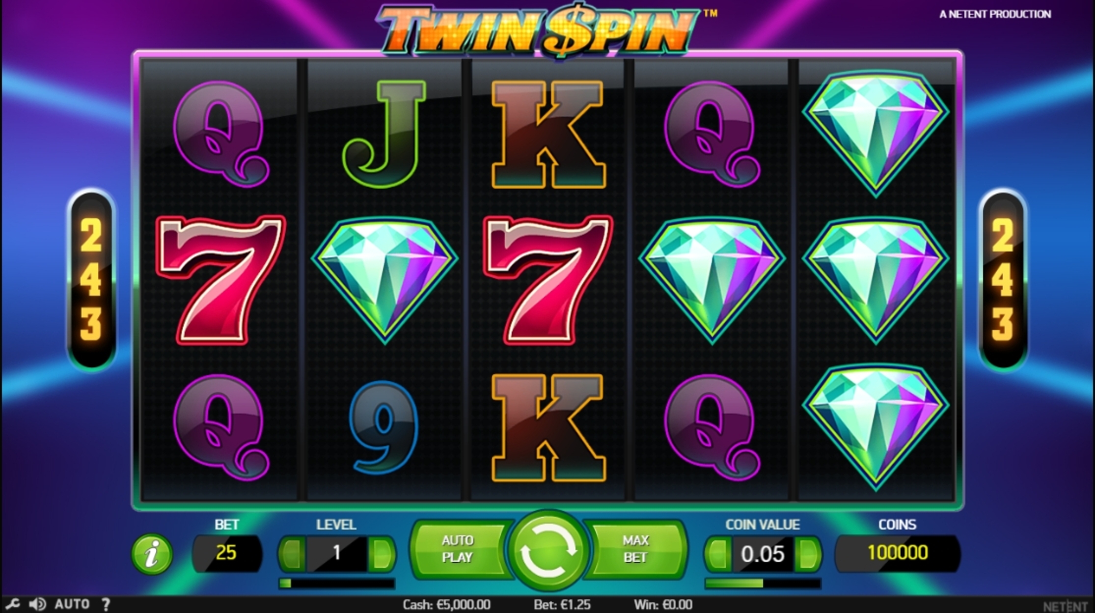 Reels in Twin Spin Slot Game by NetEnt