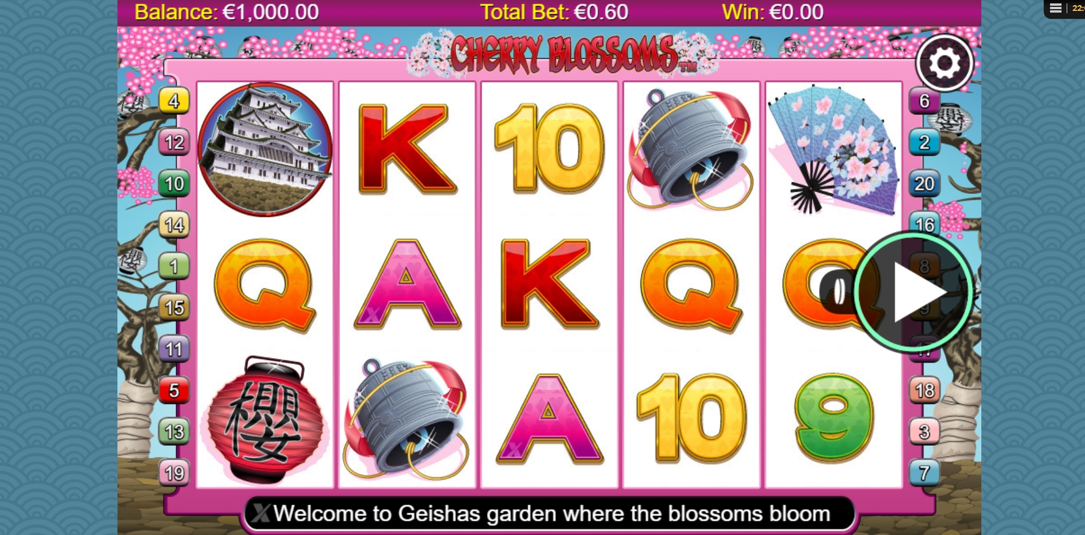 Reels in Cherry Blossoms Slot Game by NextGen Gaming