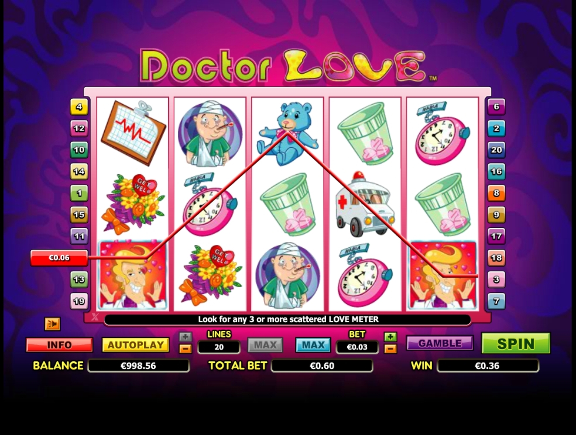 Win Money in Doctor Love Free Slot Game by NextGen Gaming
