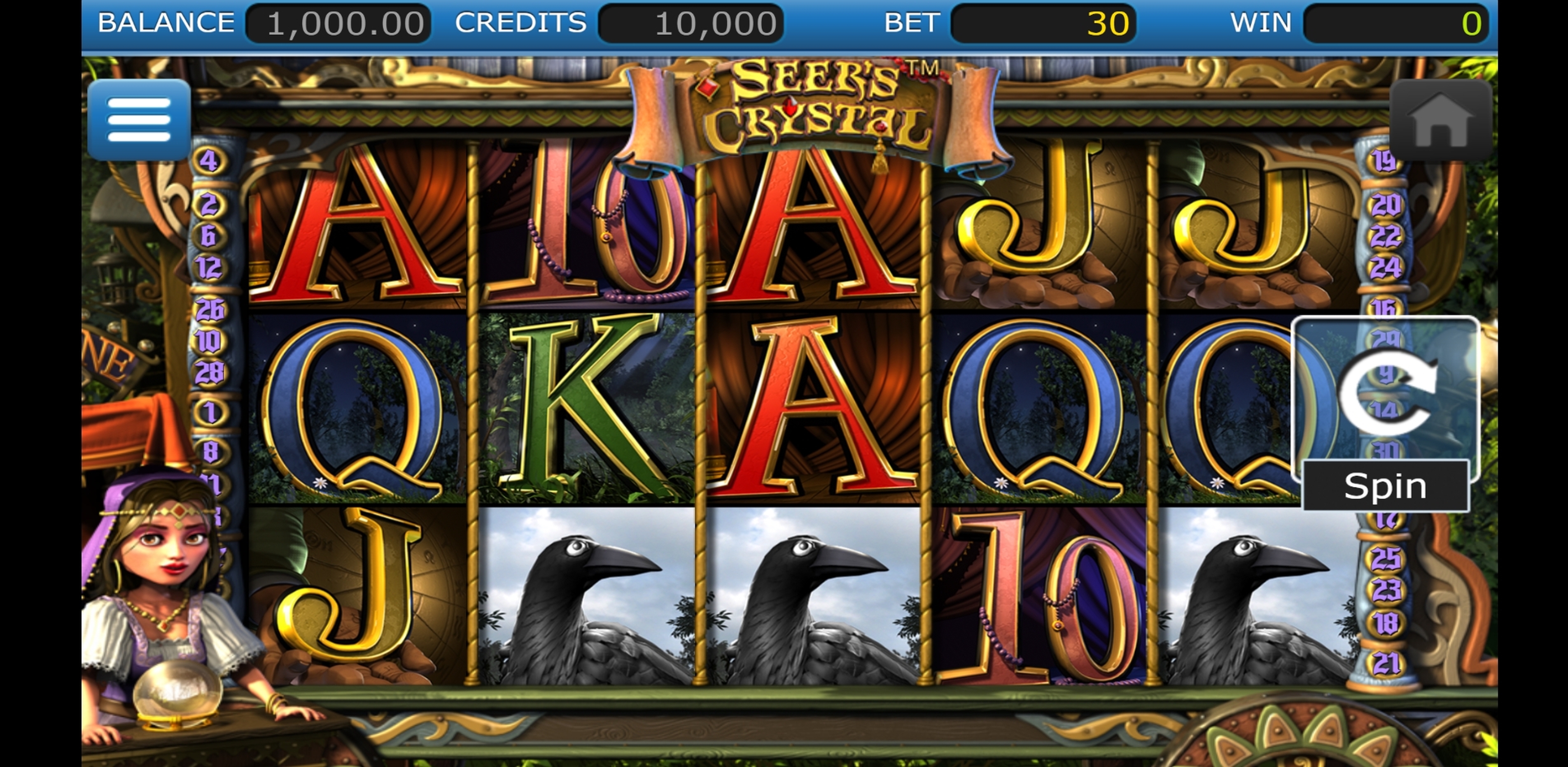 Reels in Seer's Crystal Slot Game by Nucleus Gaming