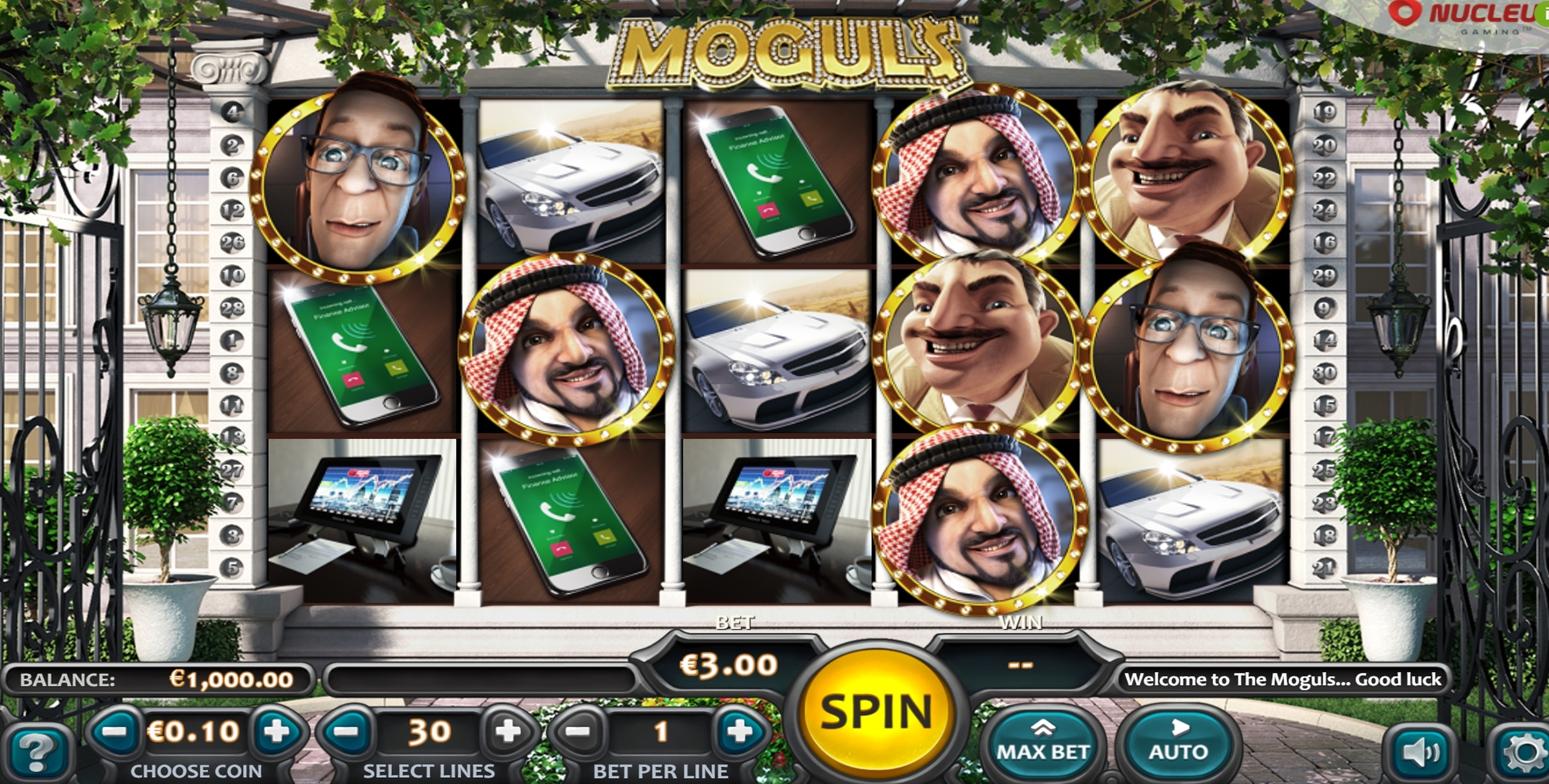 Reels in The Moguls Slot Game by Nucleus Gaming