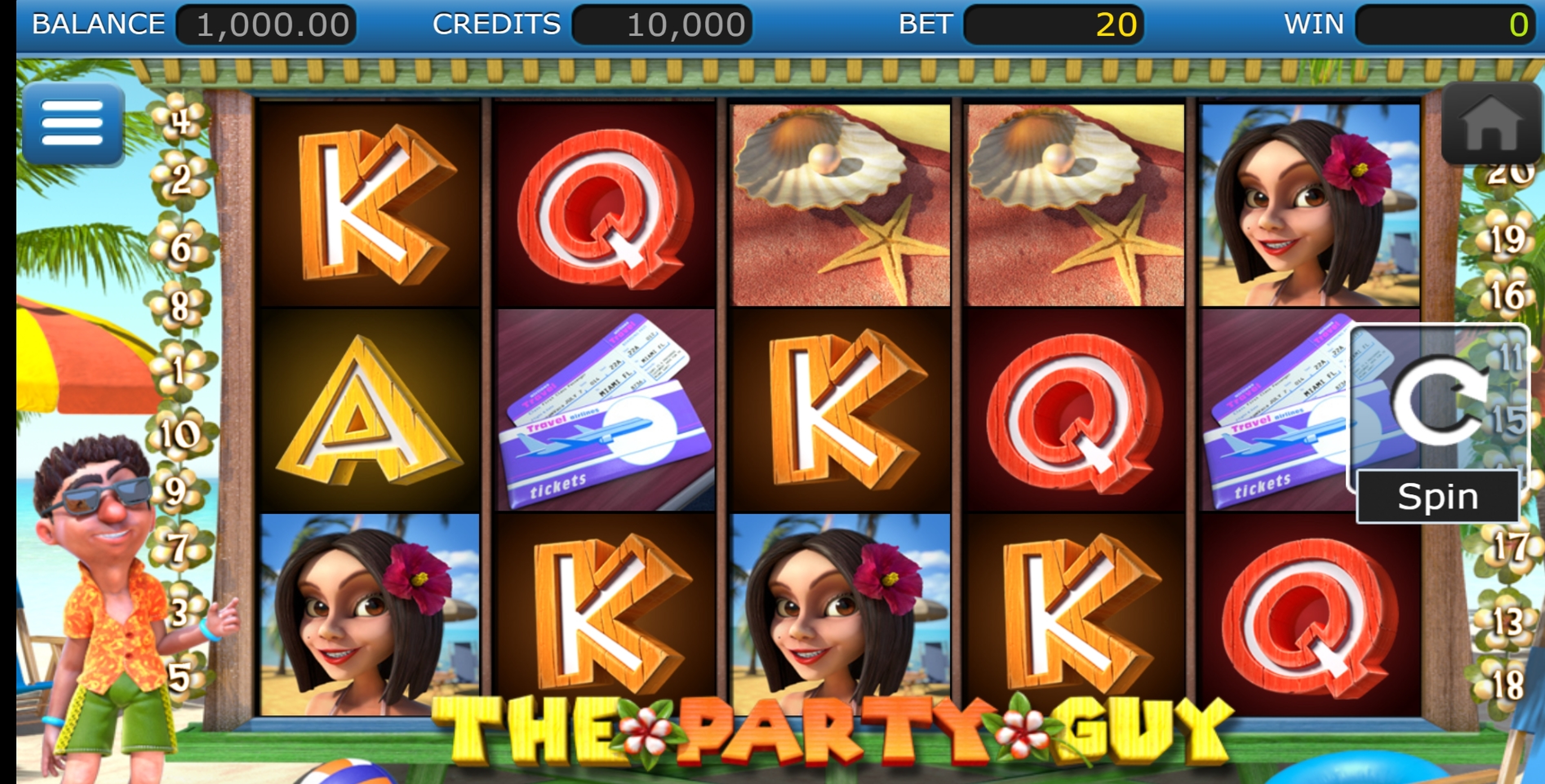 Reels in The Party Guy Slot Game by Nucleus Gaming