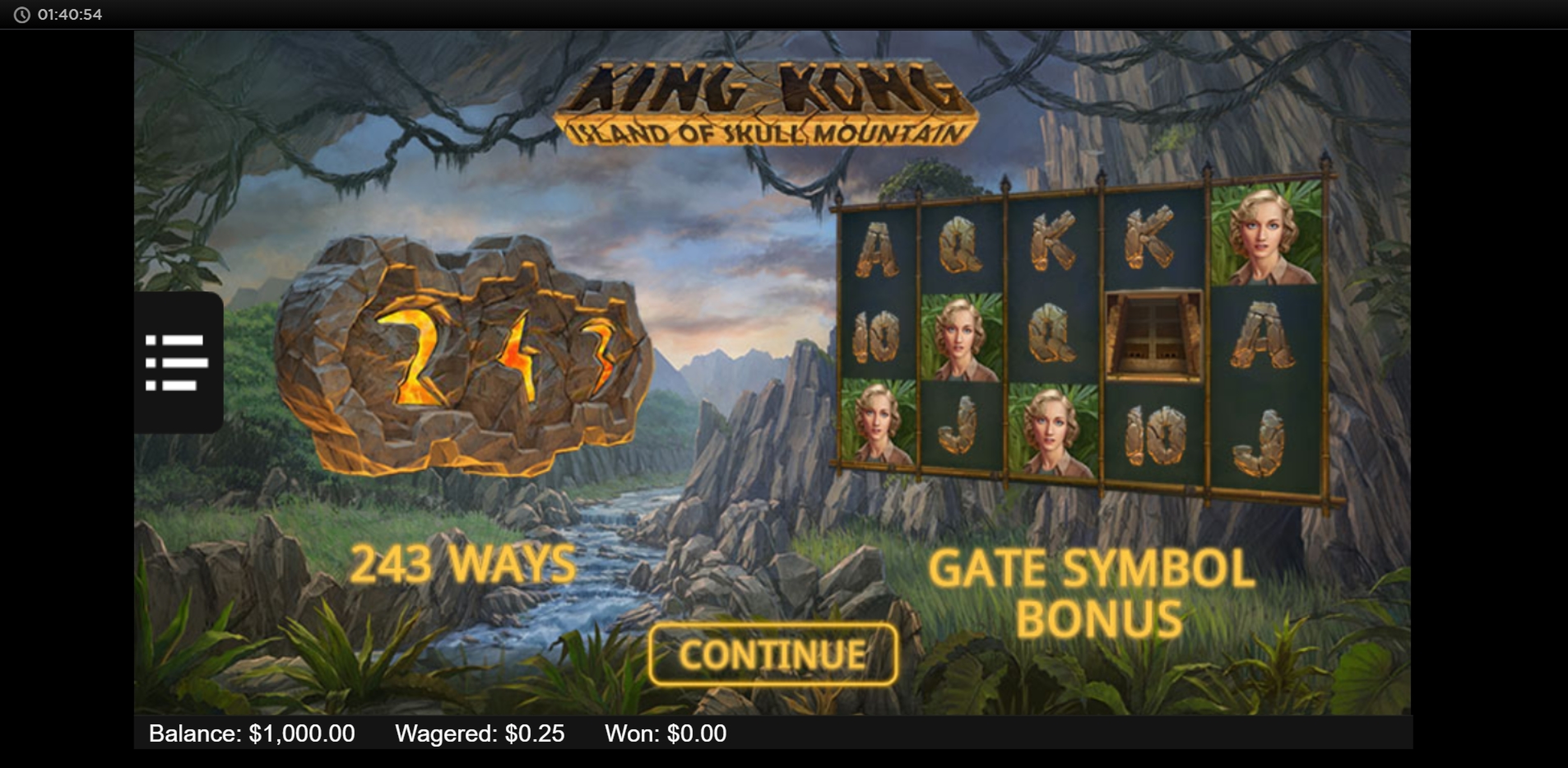 Play King Kong: Island of Skull Mountain Free Casino Slot Game by NYX Gaming Group