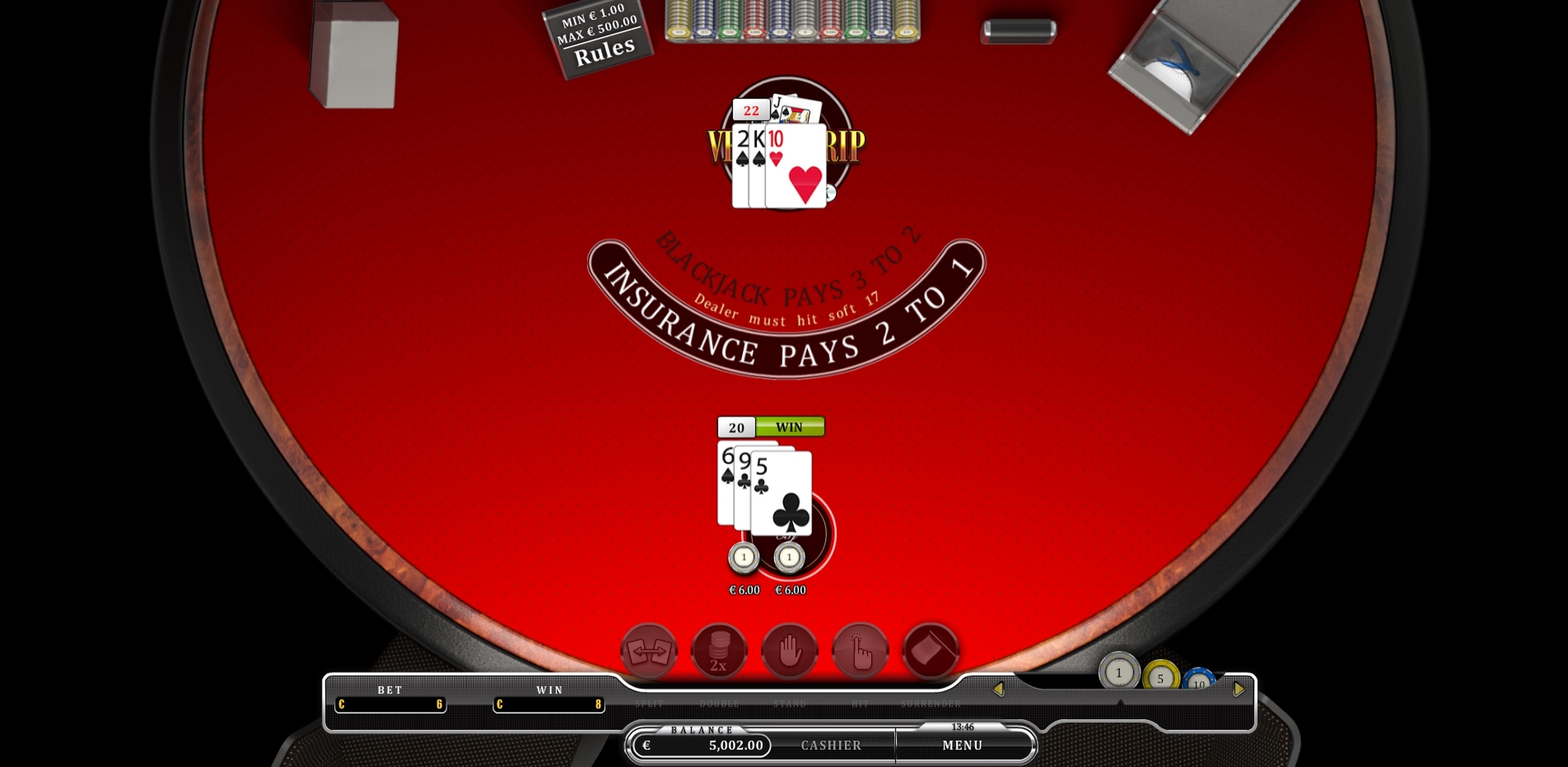 Win Money in Vegas Strip Single Deck Blackjack Free Slot Game by Oryx Gaming