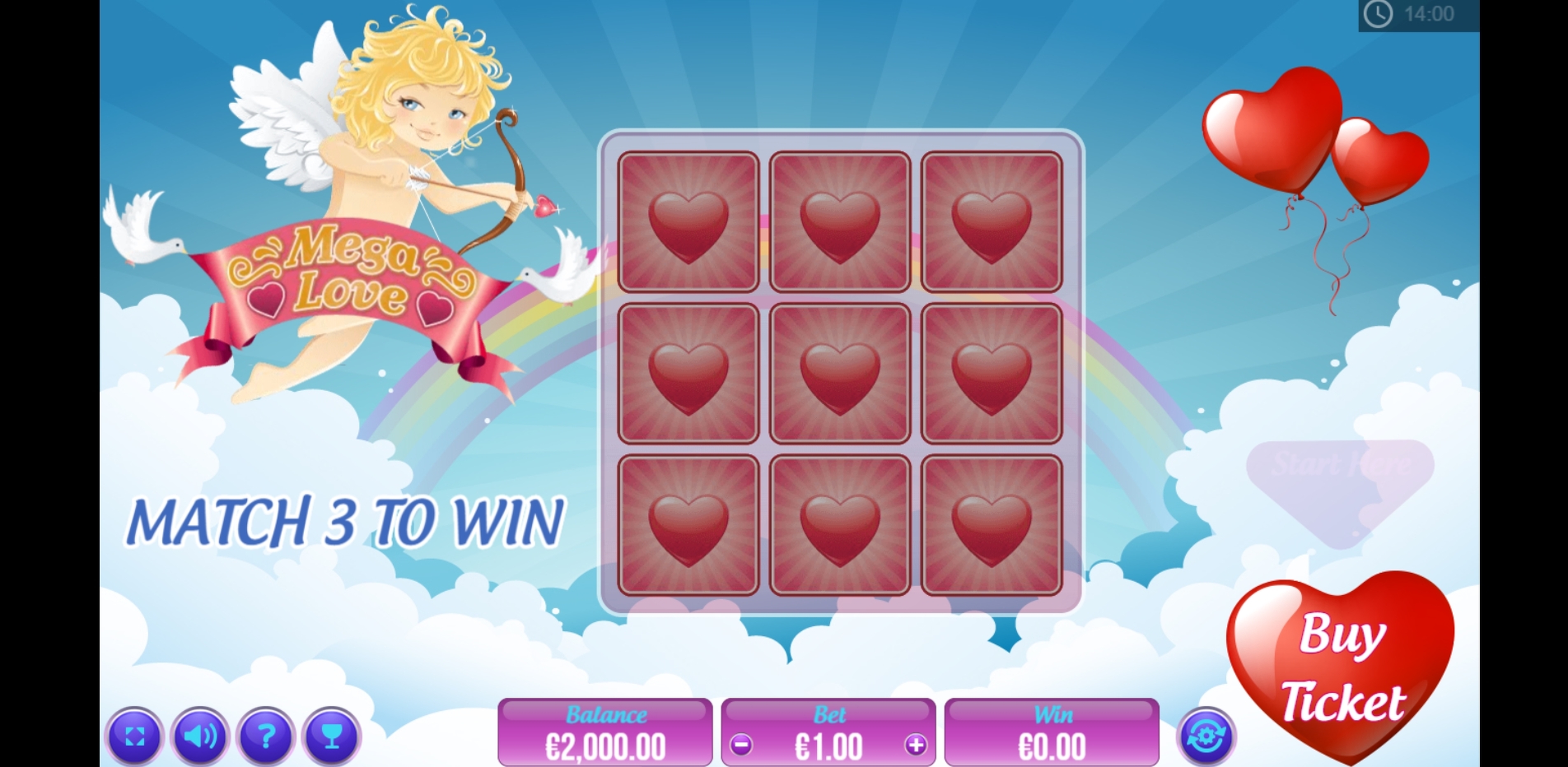 Reels in Mega Love Scratch Slot Game by PariPlay
