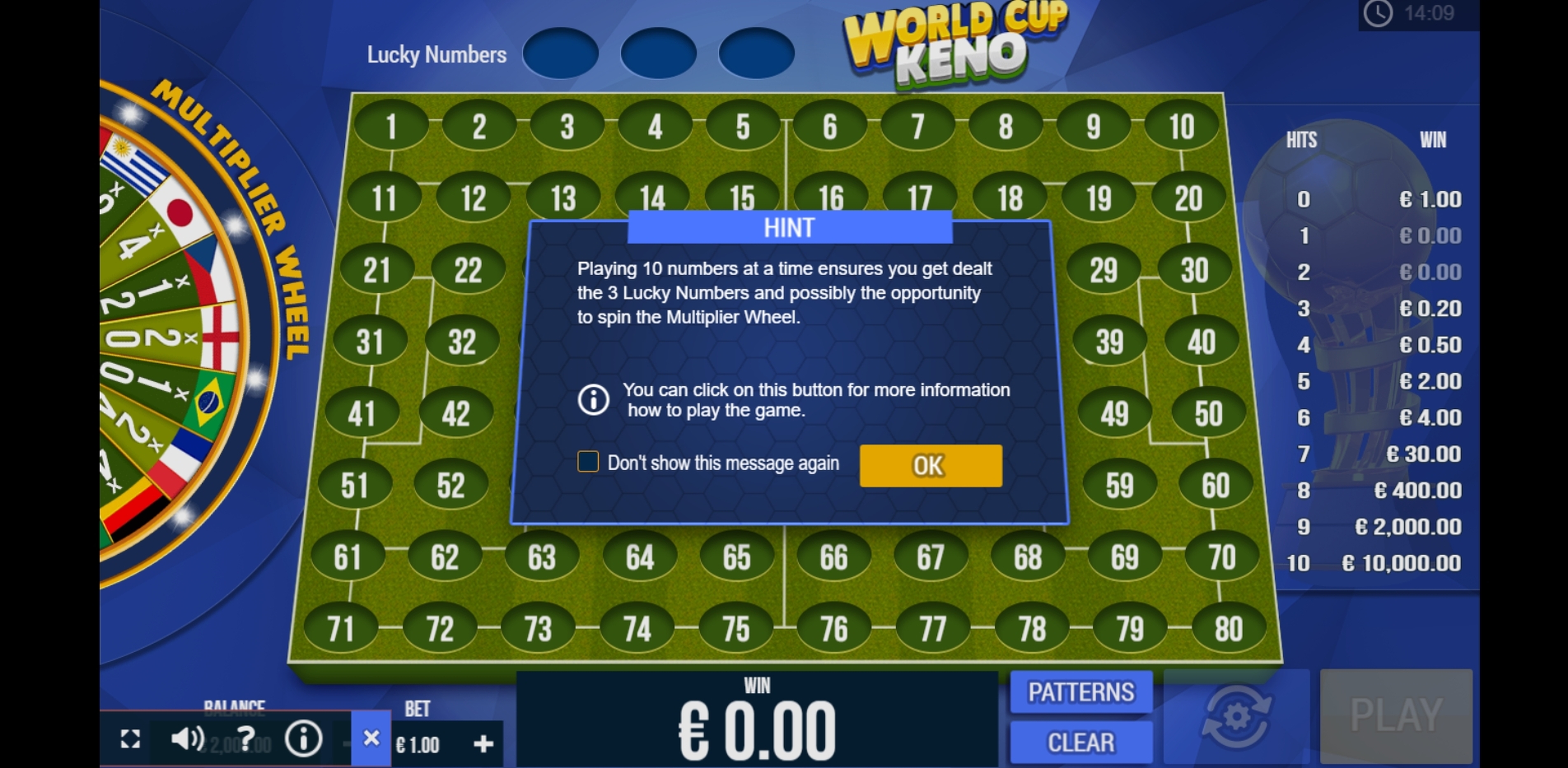 Play World Cup Keno Free Casino Slot Game by PariPlay