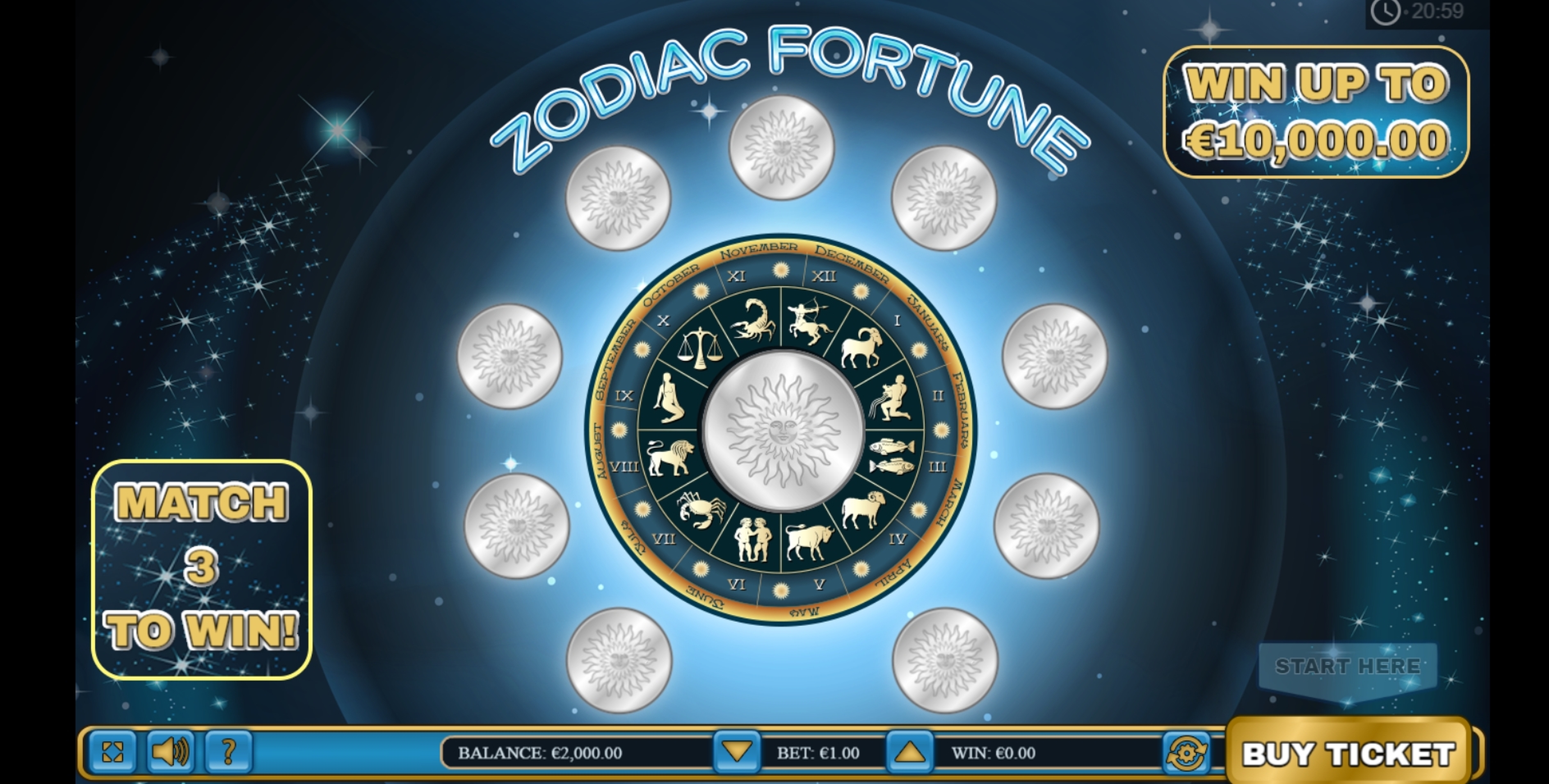 Reels in Zodiac Fortune Scratch Slot Game by PariPlay