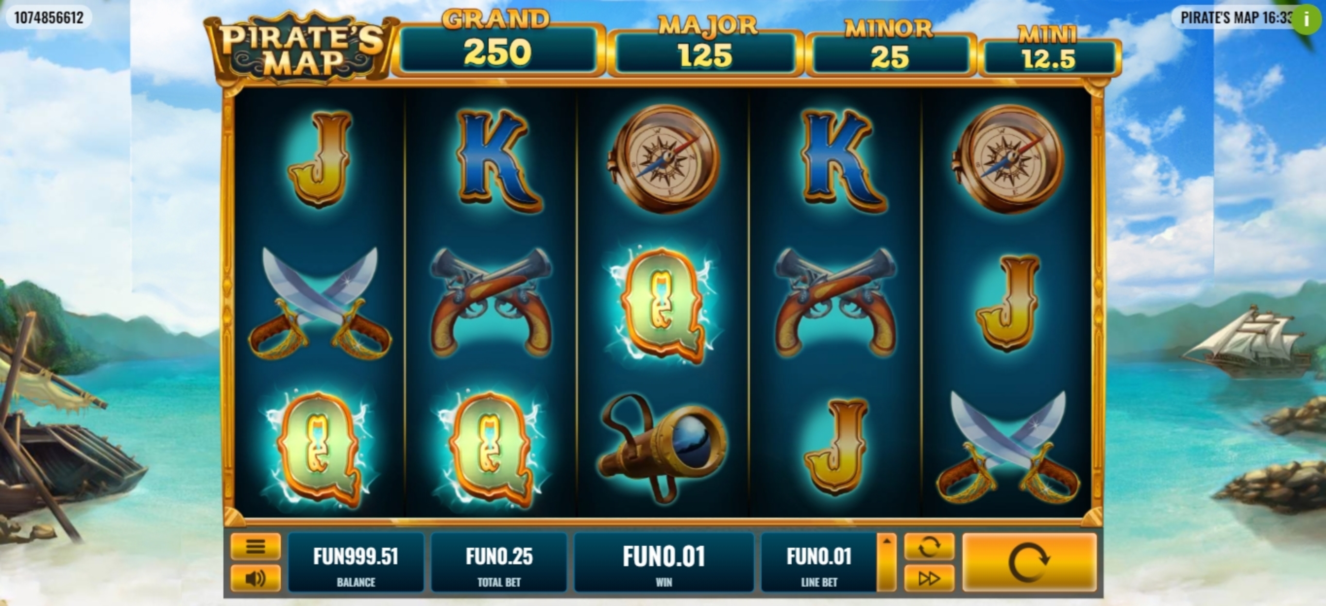 Win Money in Pirate's Map Free Slot Game by Platipus