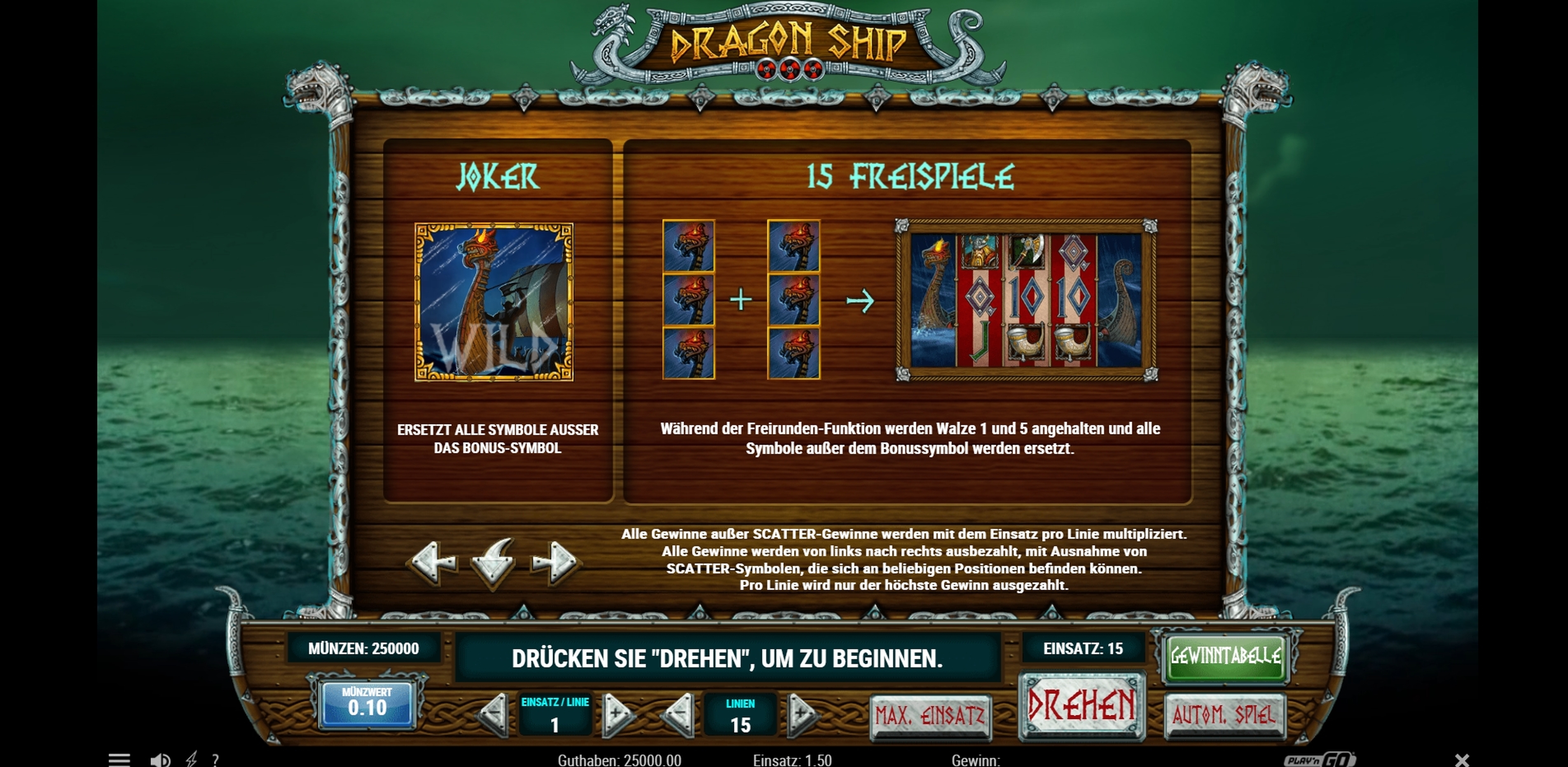 Info of Dragon Ship Slot Game by Playn GO
