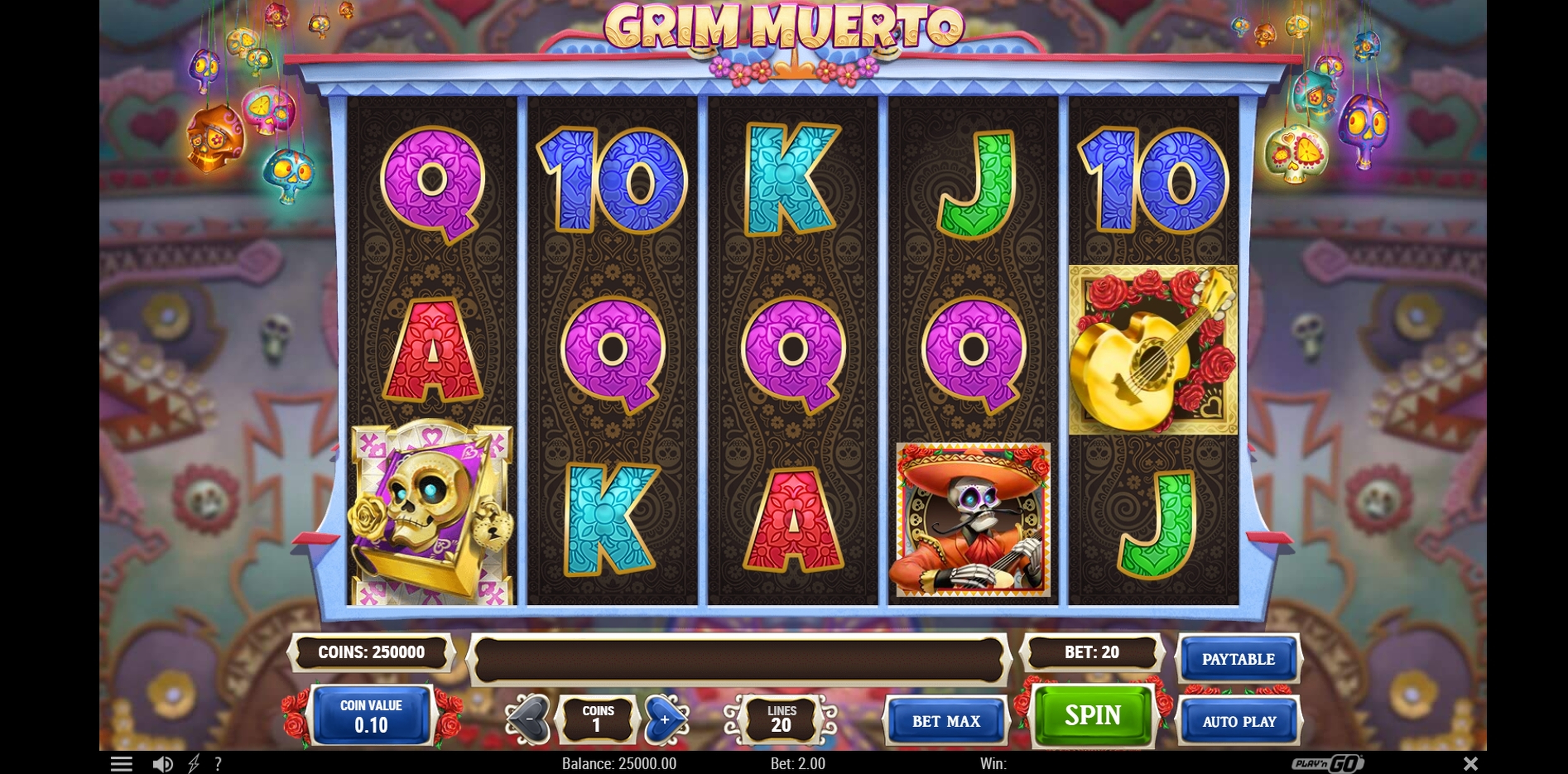 Reels in Grim Muerto Slot Game by Playn GO